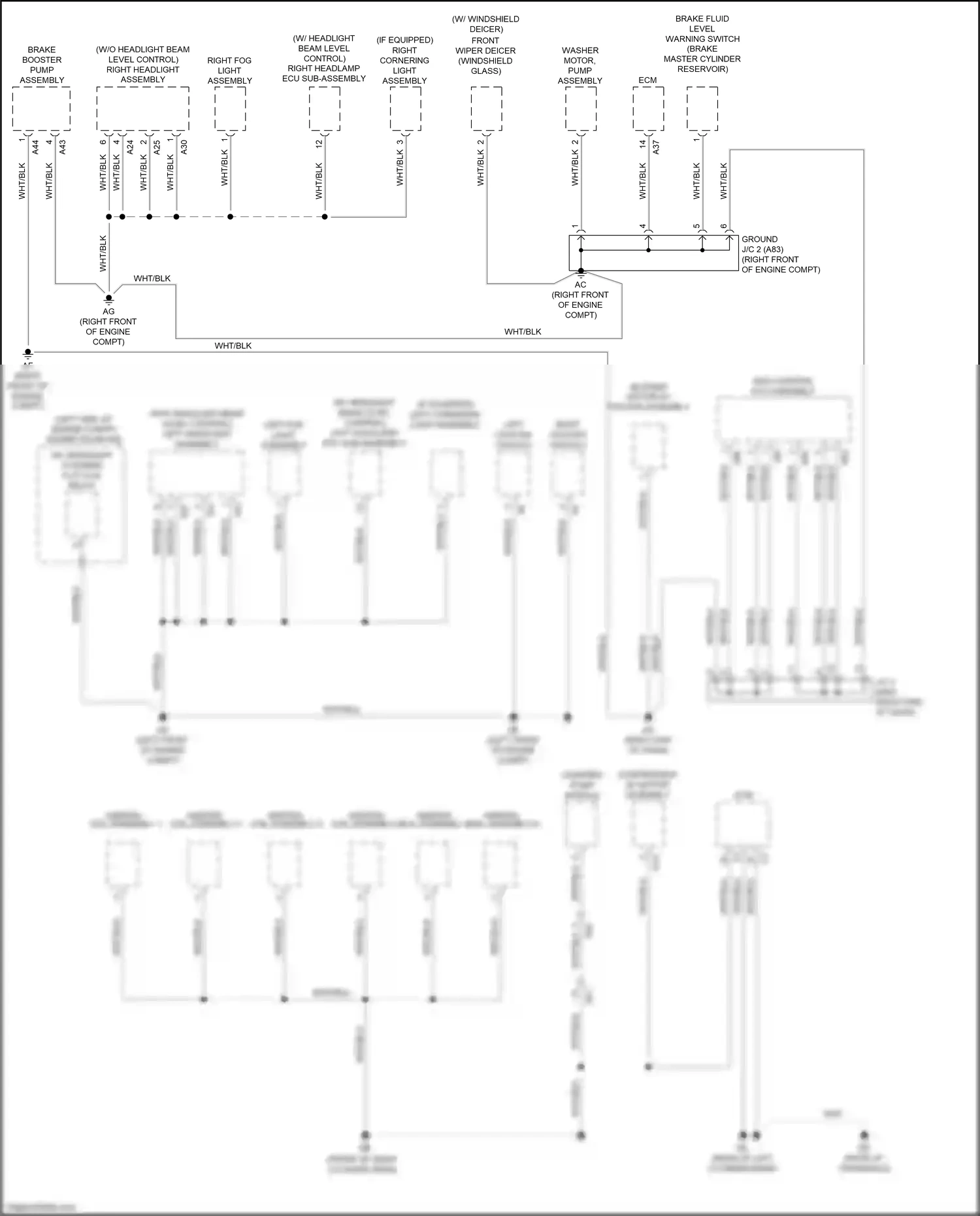 Wiring diagram w/o headlight beam level control for Lexus RX IV (2015-2019) (1 of 3)