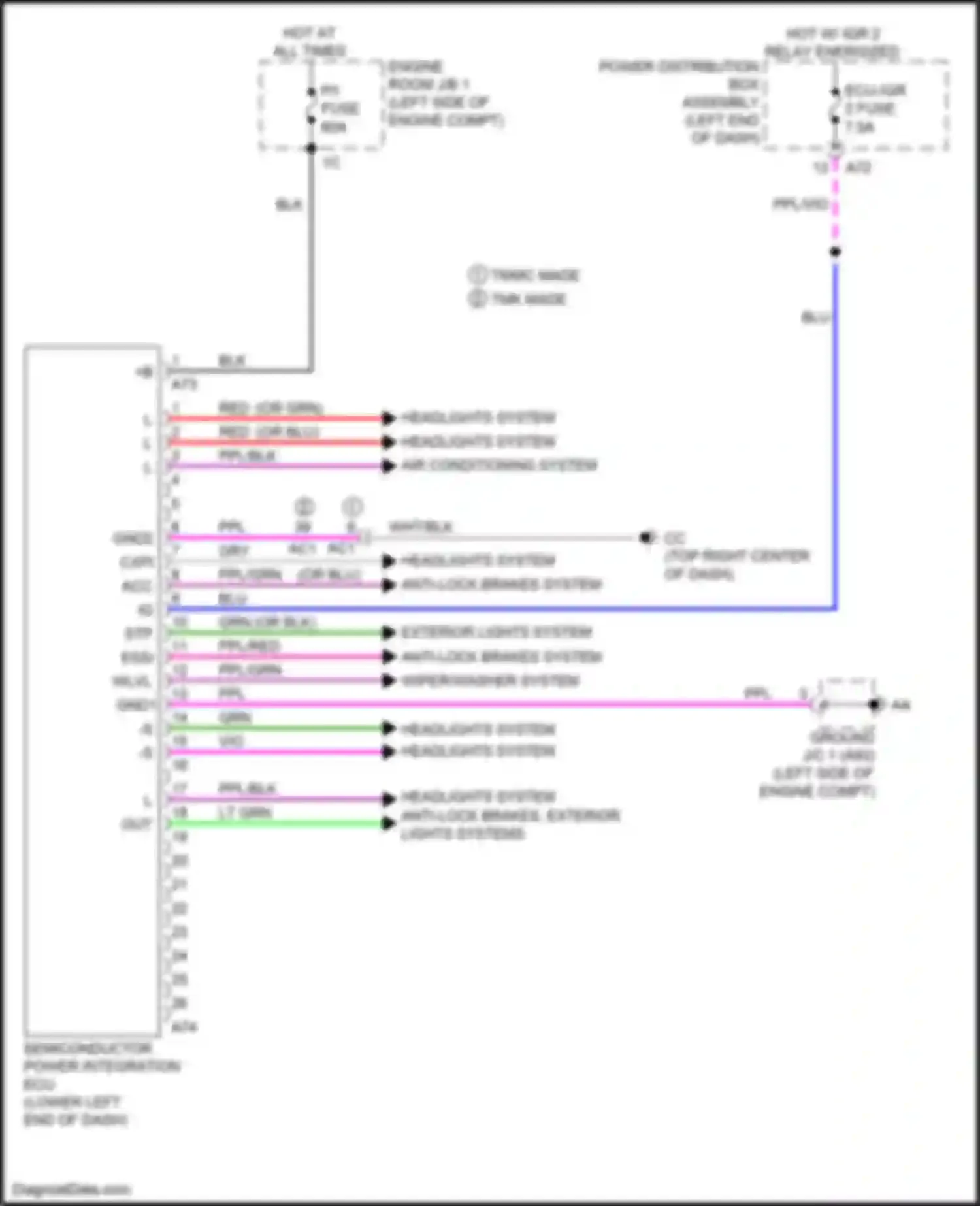 RX Lexus V (2022-2024): Semiconductor power integration ecu circuit