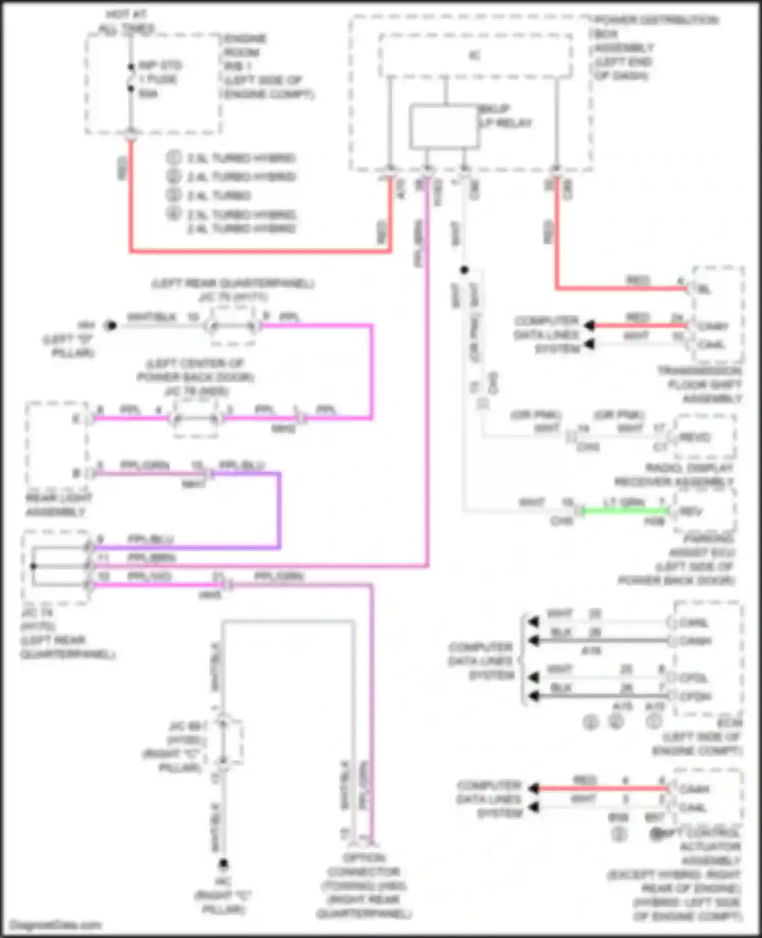 RX Lexus V (2022-2024): Backup lamps circuit