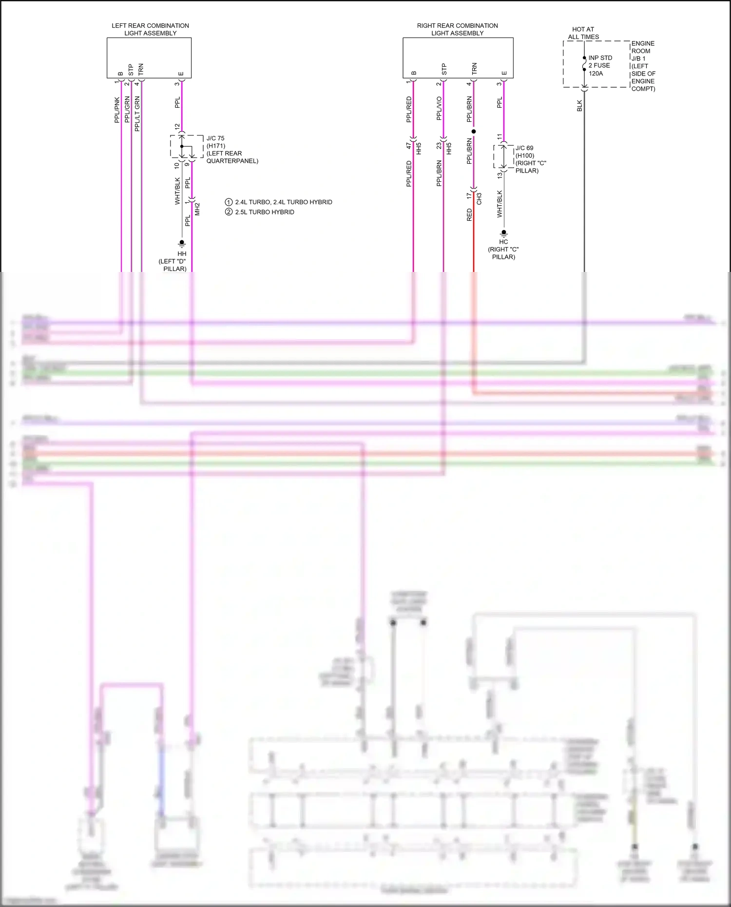 Lexus RX V (2022-2024) left "c" pillar) wiring diagram  (4 of 8)