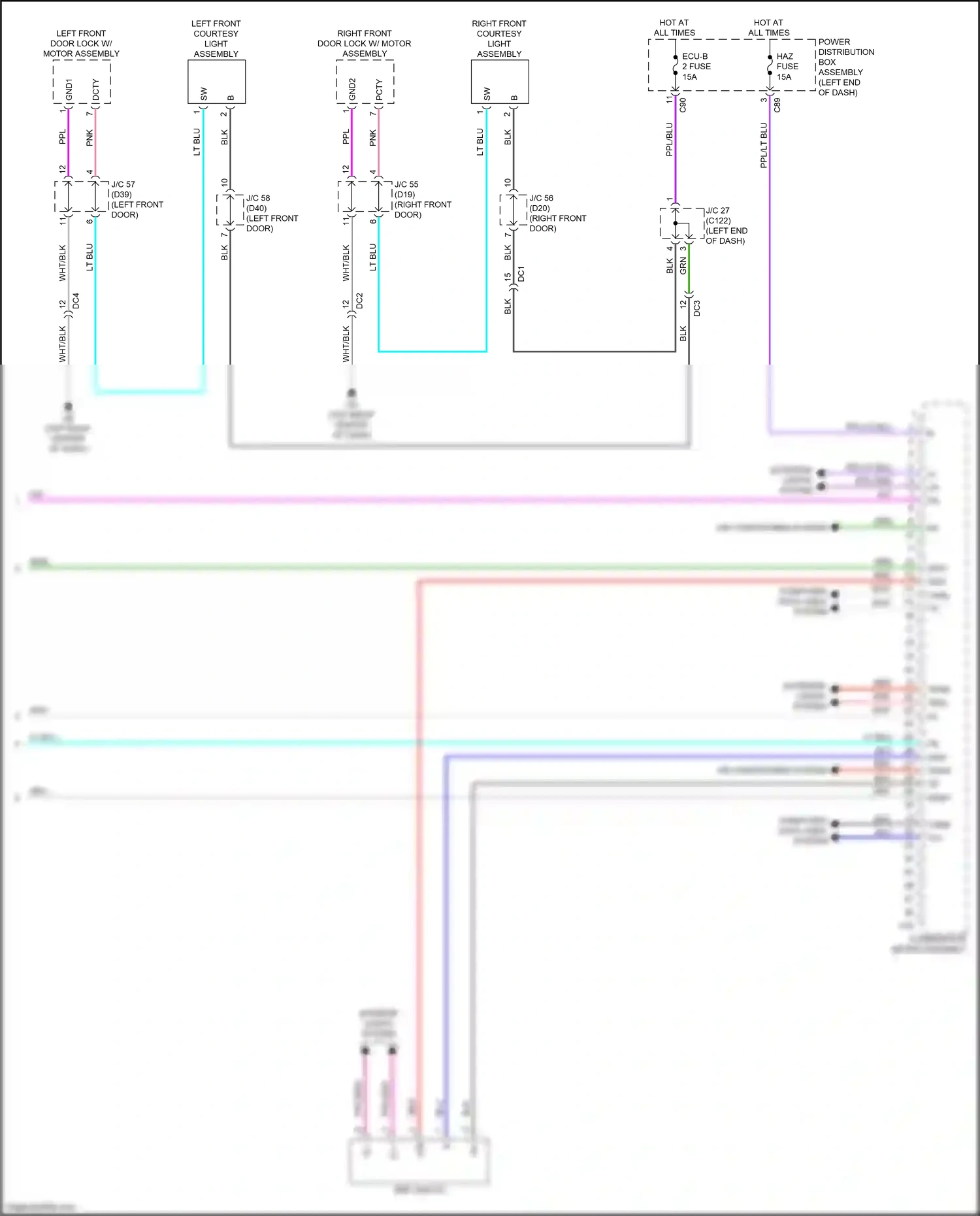 Lexus RX V (2022-2024) left front courtesy light assembly wiring diagram  (2 of 5)