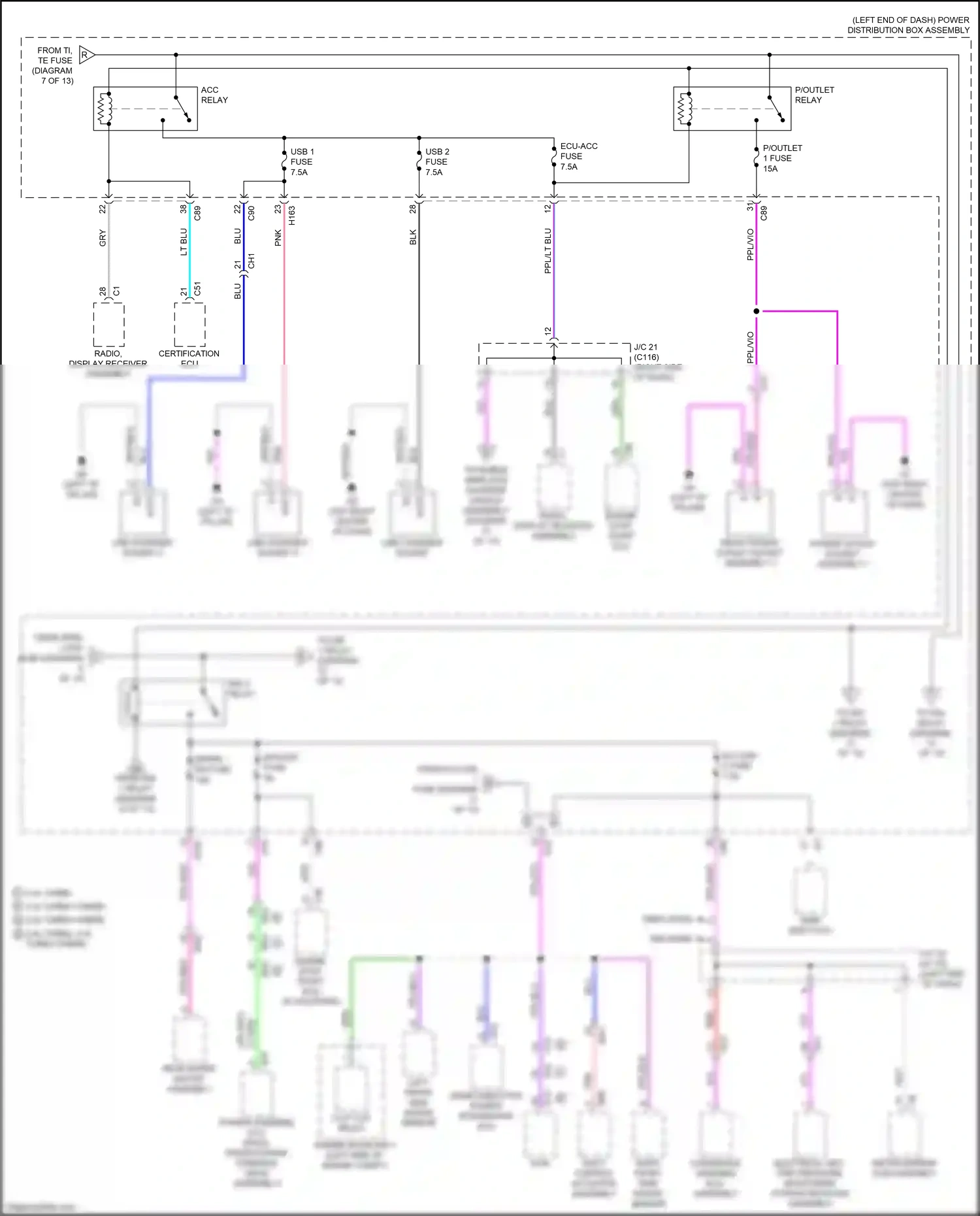 Lexus RX V (2022-2024) left front side radar sensor wiring diagram  (6 of 6)