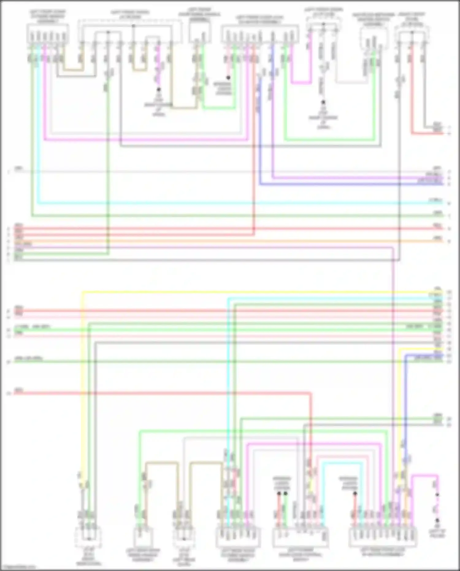 Wiring diagram left rear door outside handle assembly for Lexus RX V (2022-2024) (1 of 4)