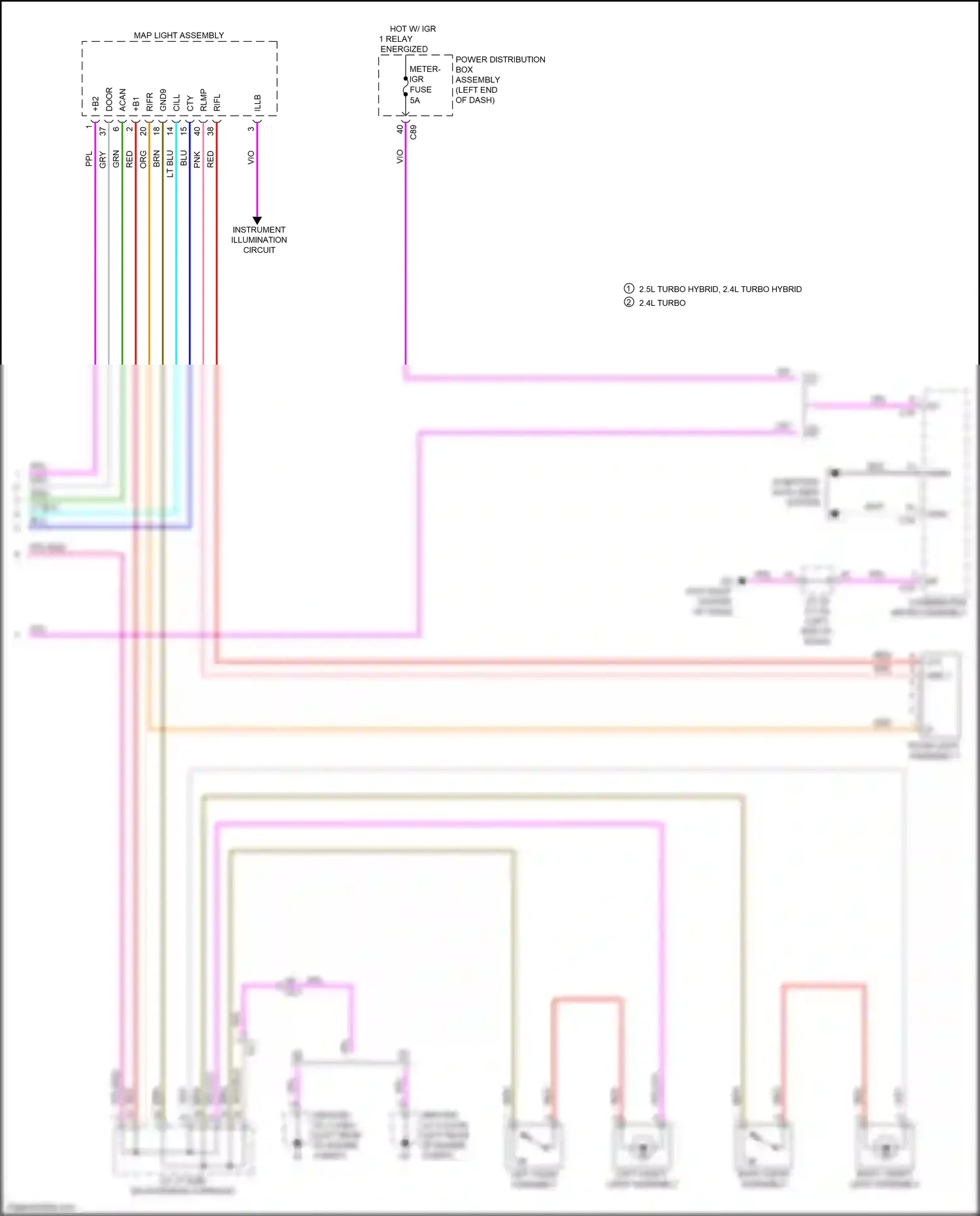 Lexus RX V (2022-2024) left vanity light assembly wiring diagram  (1 of 1)