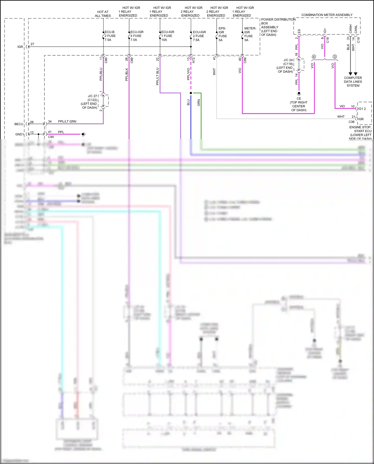 Lexus RX V (2022-2024) power distribution box assembly wiring diagram  (67 of 100)