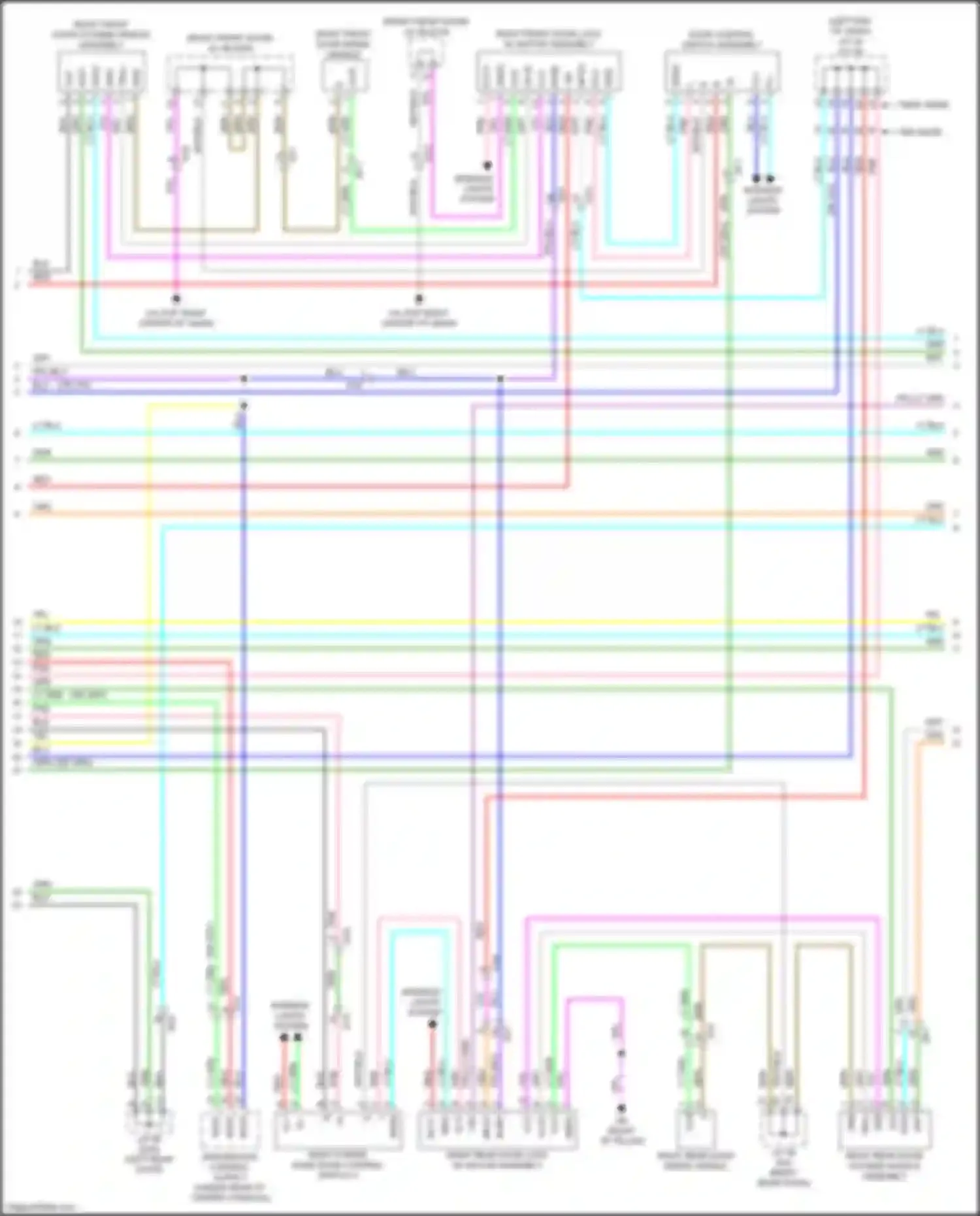 Wiring diagram right front door inside handle for Lexus RX V (2022-2024) (1 of 2)