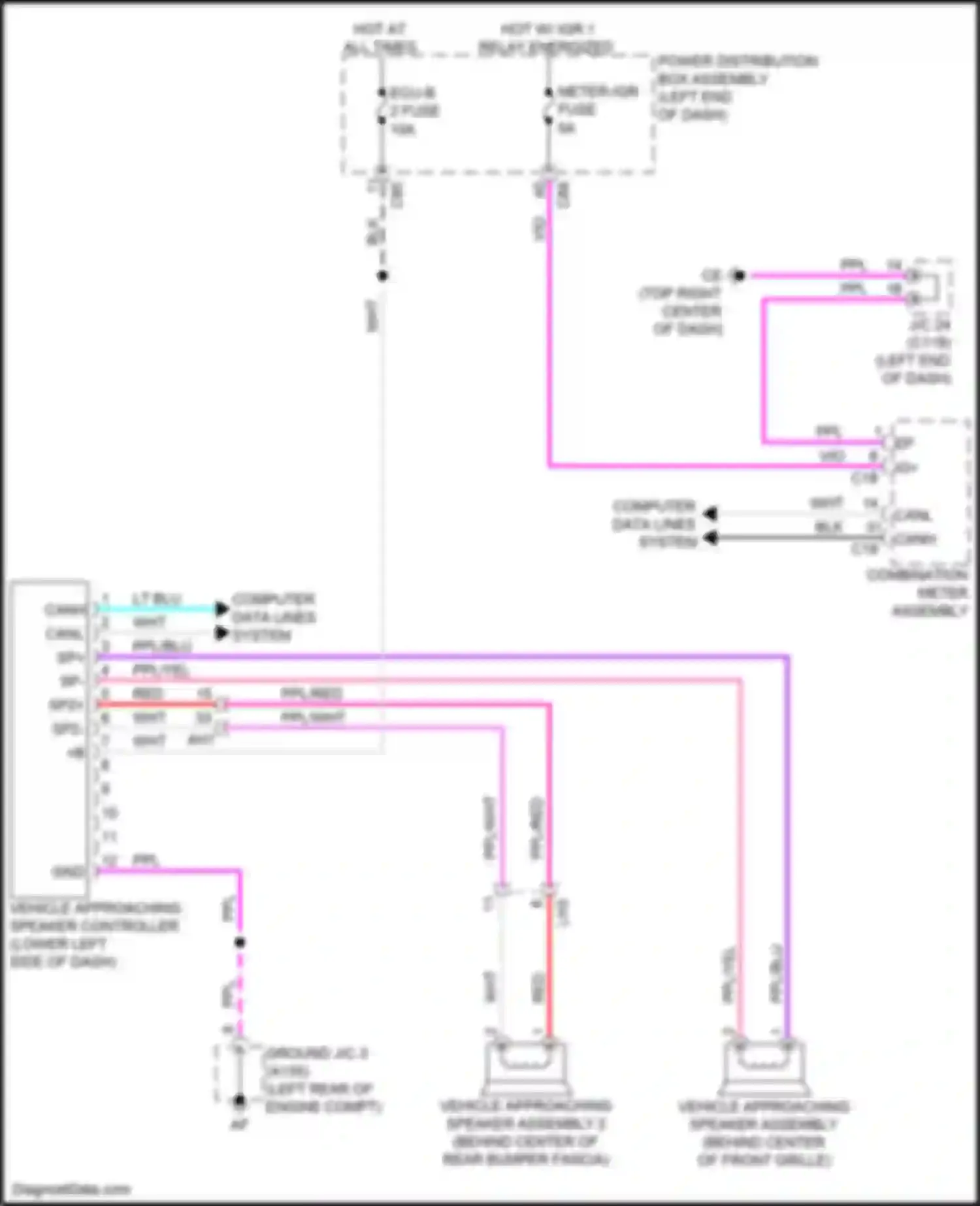 Wiring diagram vehicle approaching speaker assembly for Lexus RX V (2022-2024) (1 of 1)