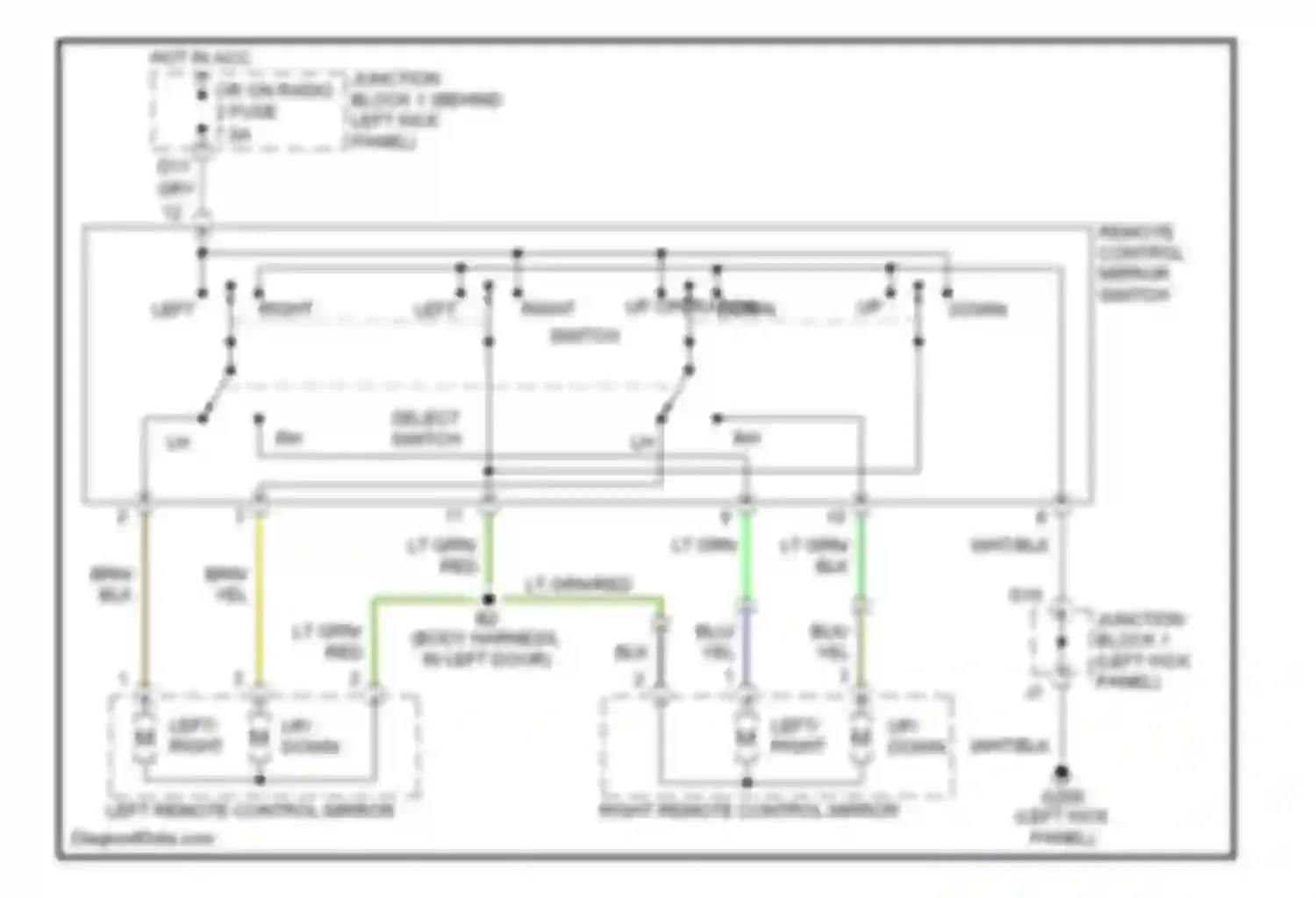 SC Lexus I (1991-2001): Power mirrors circuit
