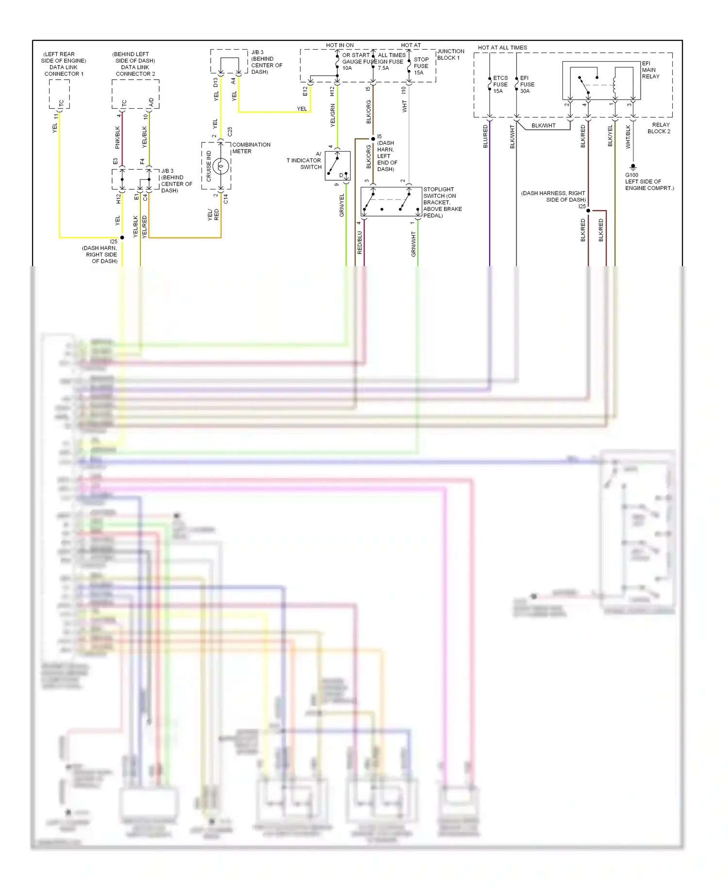 Lexus SC I (1991-2001) a/t indicator switch wiring diagram  (1 of 2)