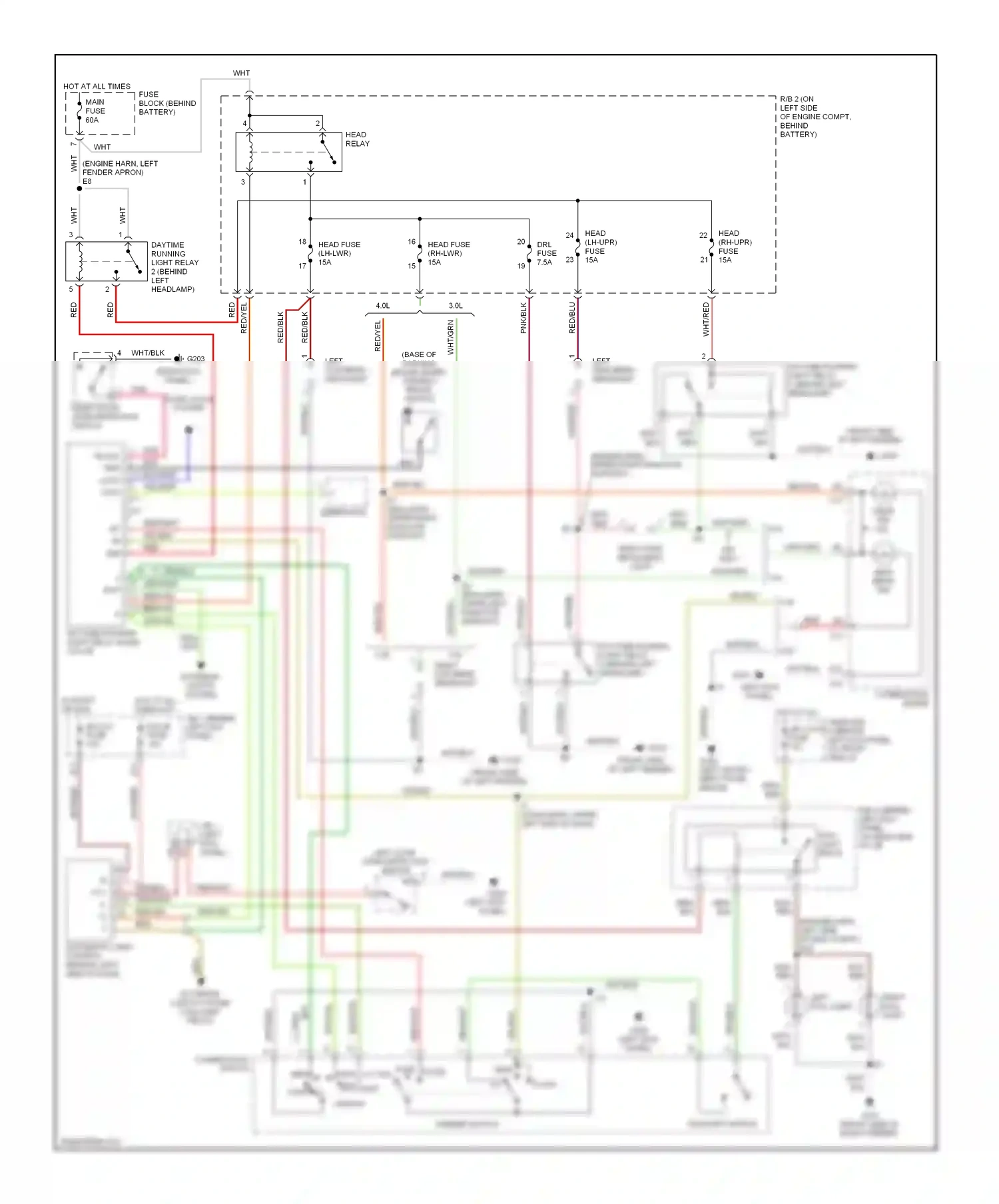 Lexus SC I (1991-2001) combination switch wiring diagram  (2 of 4)