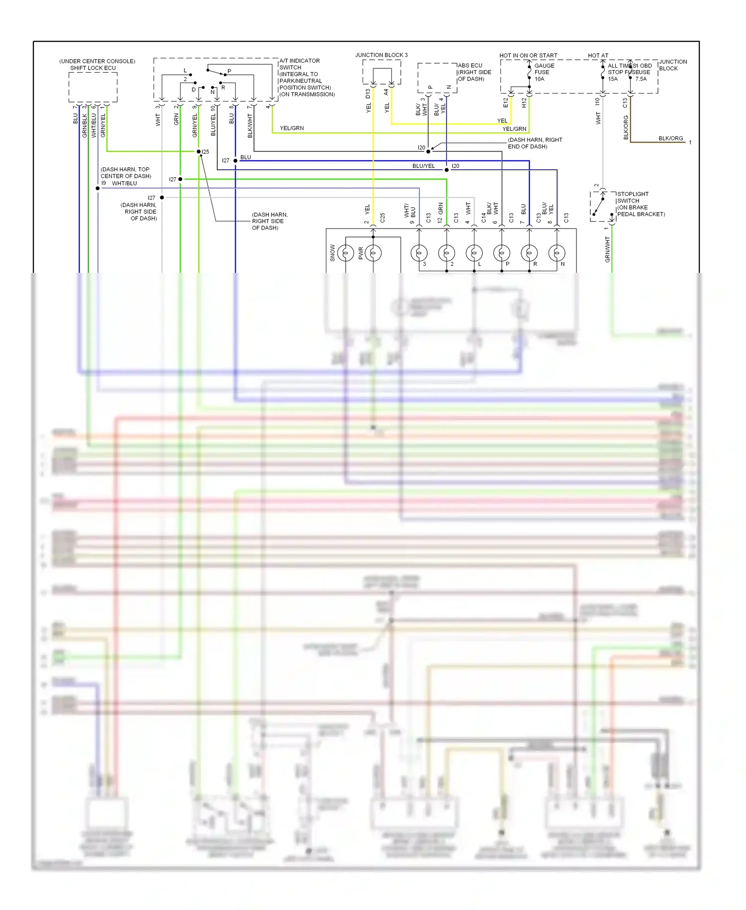 Lexus SC I (1991-2001) electronically controlled transmission pattern select switch wiring diagram  (2 of 3)