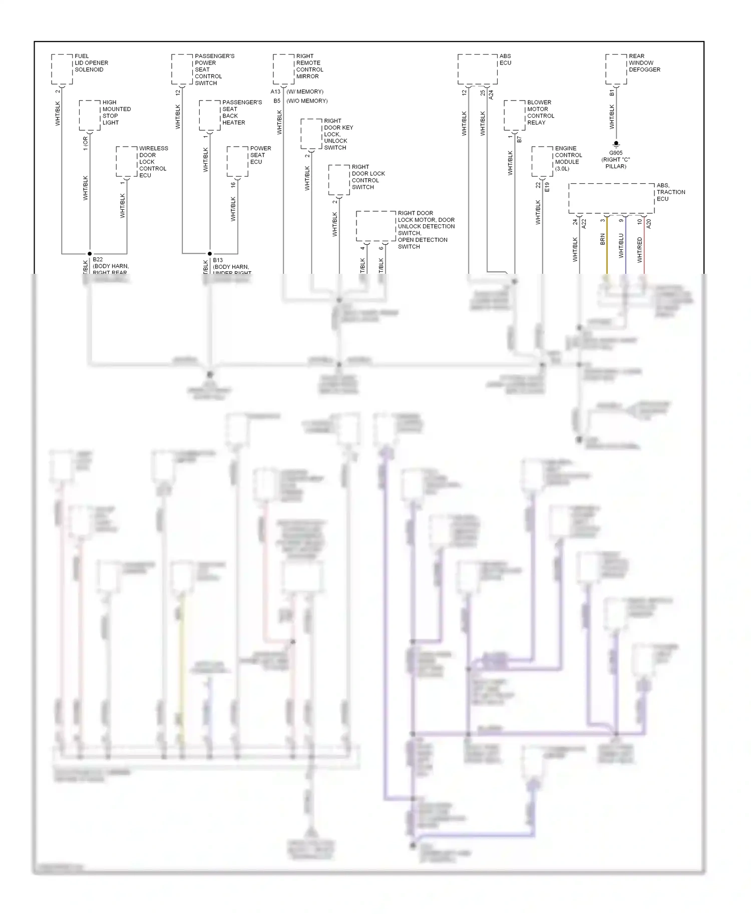 Lexus SC I (1991-2001) electronically controlled transmission pattern select, seat heater switches wiring diagram  (1 of 1)