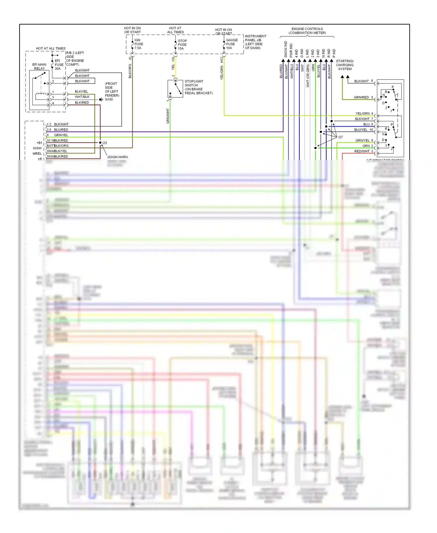 Lexus SC I (1991-2001) electronically controlled transmission pattern select switch wiring diagram  (1 of 3)