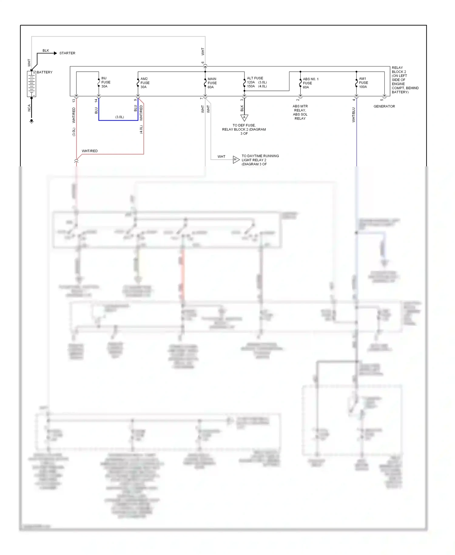 Lexus SC I (1991-2001) engine control module, park/neutral position switch wiring diagram  (1 of 1)