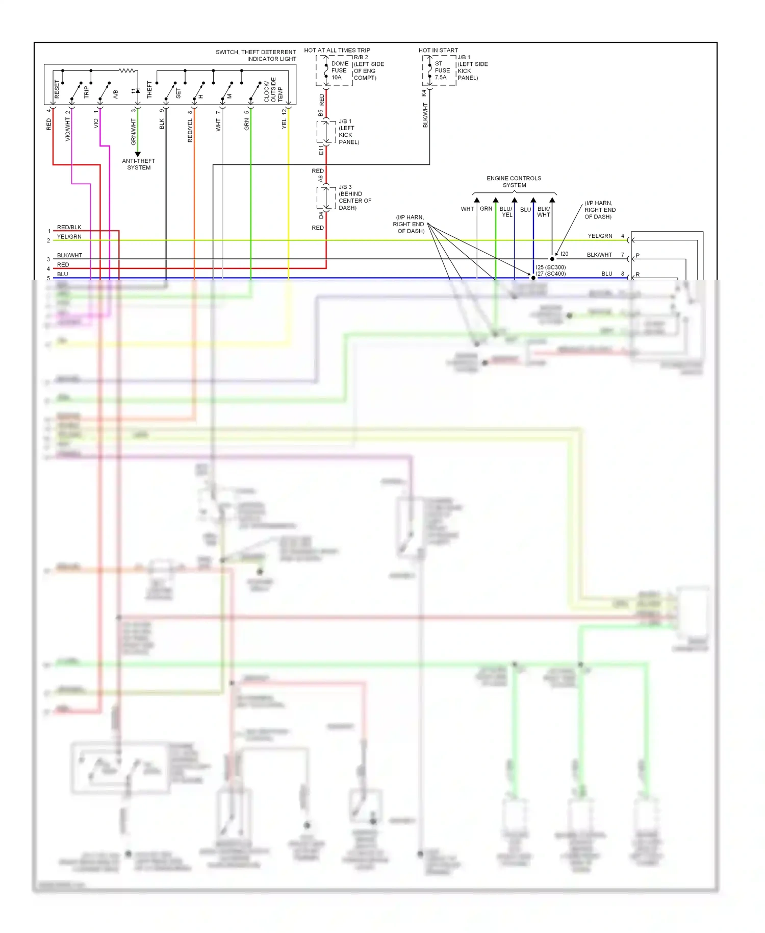Lexus SC I (1991-2001) engine controls system wiring diagram  (2 of 4)