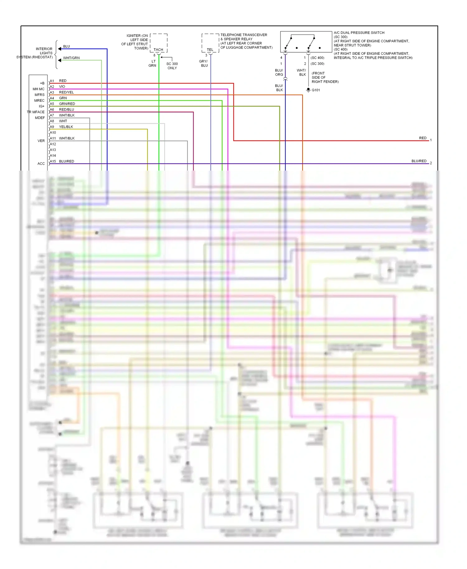Lexus SC I (1991-2001) (left kick panel) wiring diagram  (4 of 29)