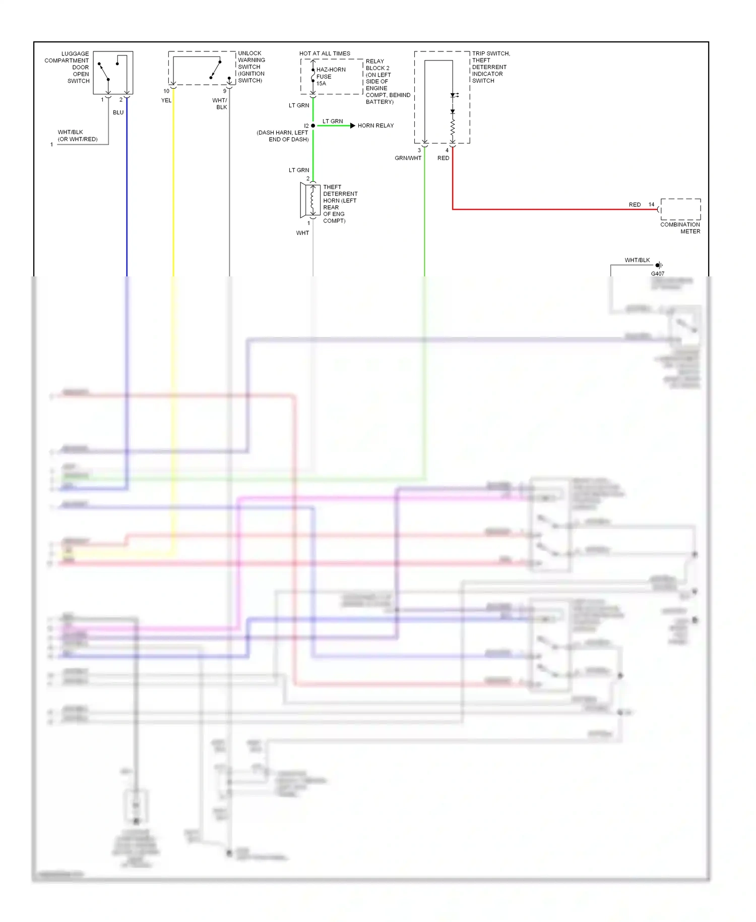 Lexus SC I (1991-2001) (left kick panel) wiring diagram  (3 of 29)