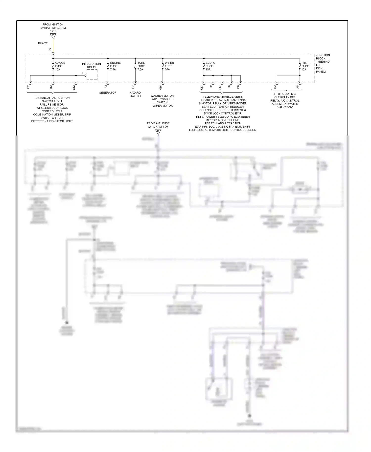 Lexus SC I (1991-2001) (left kick panel) wiring diagram  (17 of 29)
