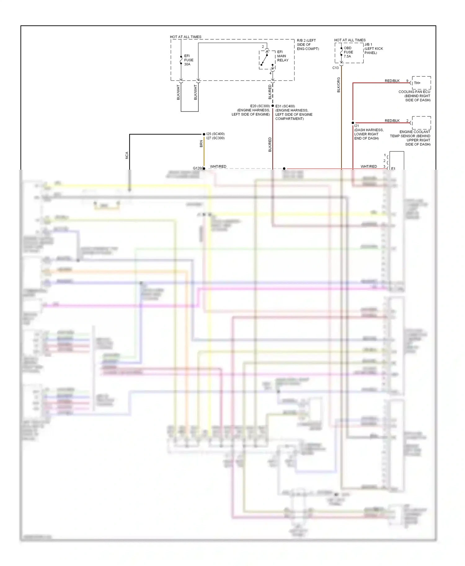 Lexus SC I (1991-2001) (left kick panel) wiring diagram  (5 of 29)