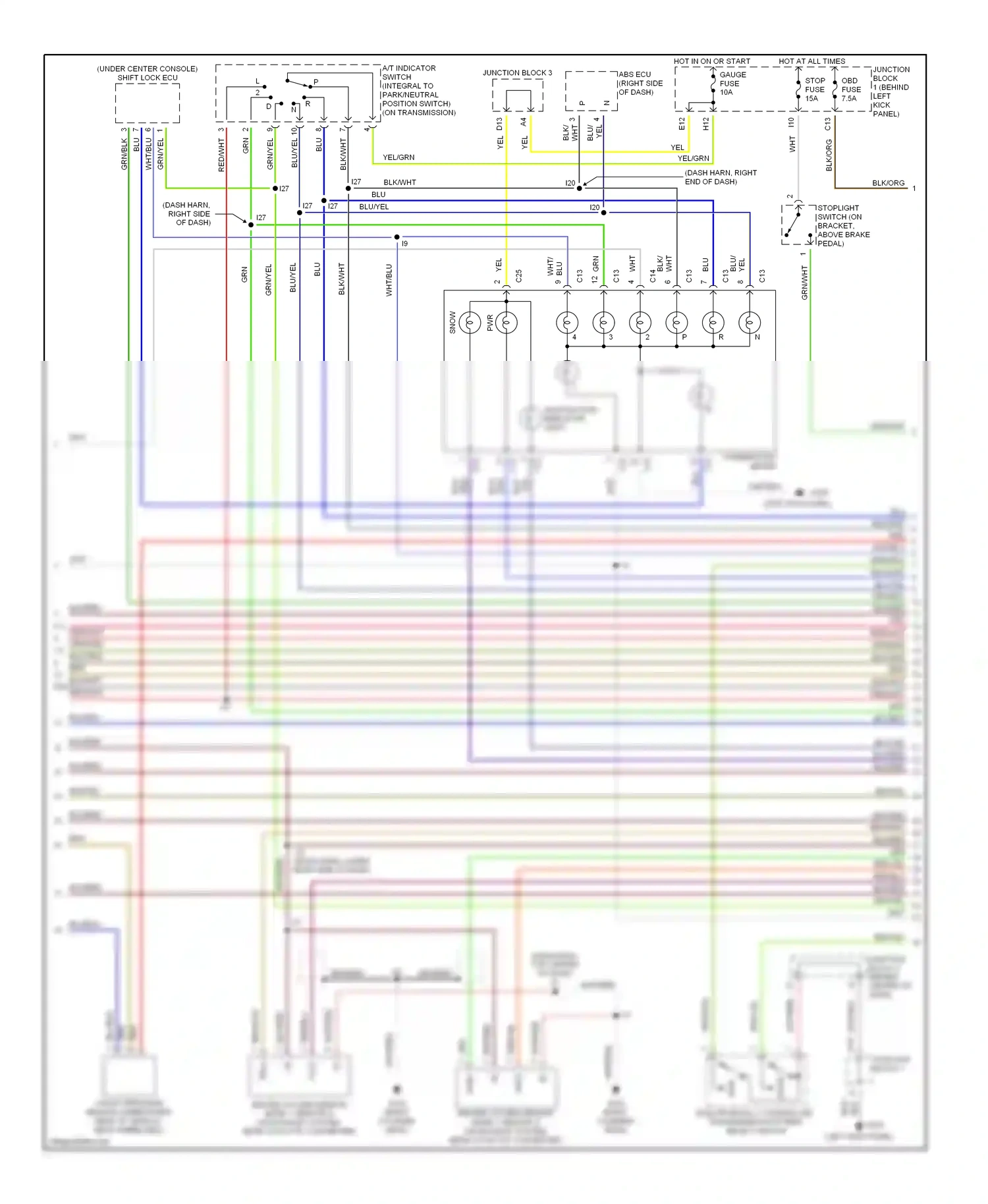 Lexus SC I (1991-2001) (left kick panel) wiring diagram  (28 of 29)