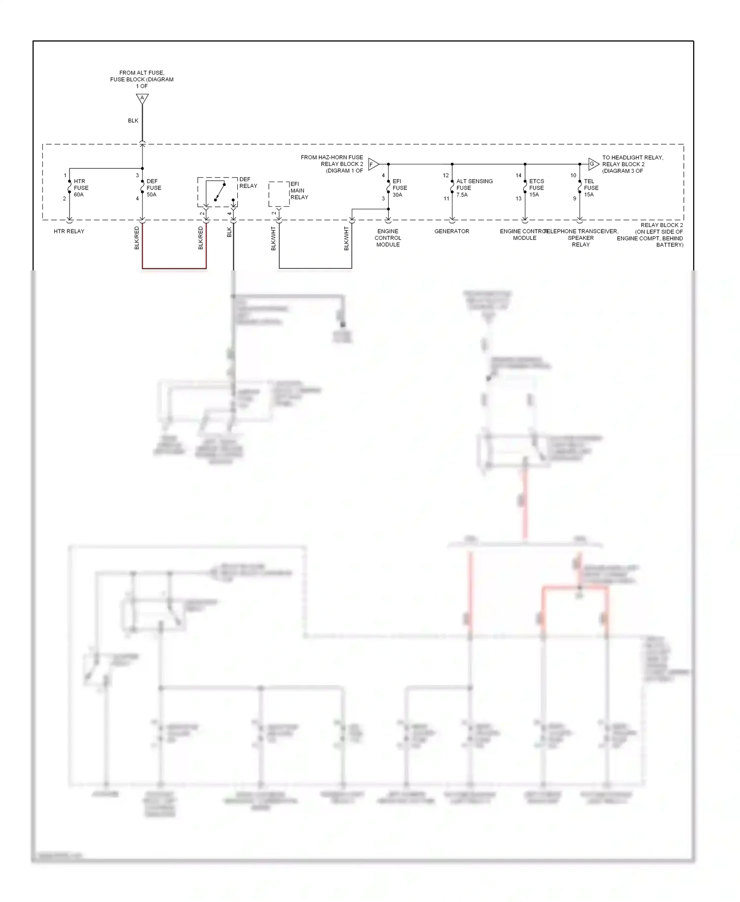 Lexus SC I (1991-2001) left, right mirror heater, engine control module wiring diagram  (1 of 1)