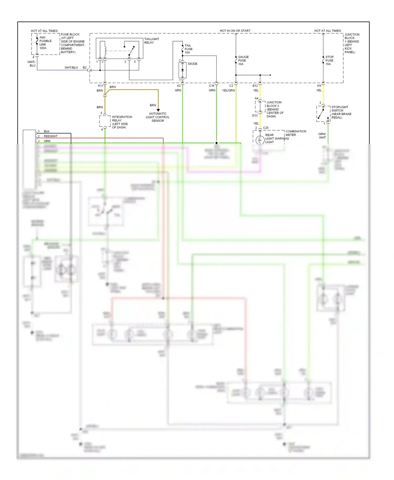 Lexus SC I (1991-2001) light wiring diagram  (1 of 1)