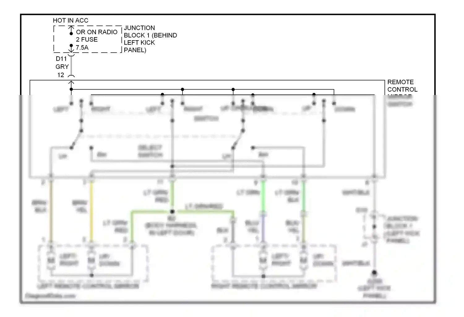 Lexus SC I (1991-2001) remote control mirror switch wiring diagram  (4 of 4)
