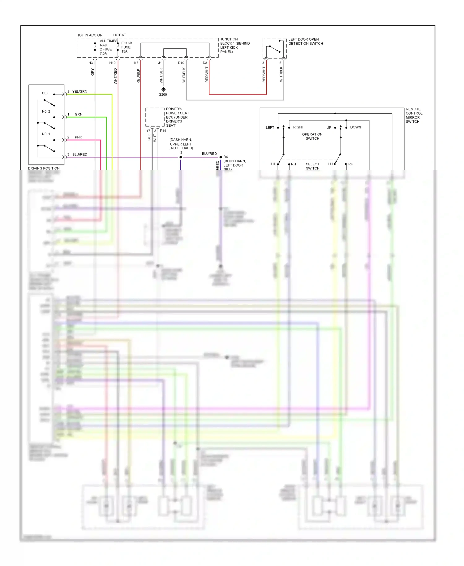 Lexus SC I (1991-2001) remote control mirror switch wiring diagram  (2 of 4)