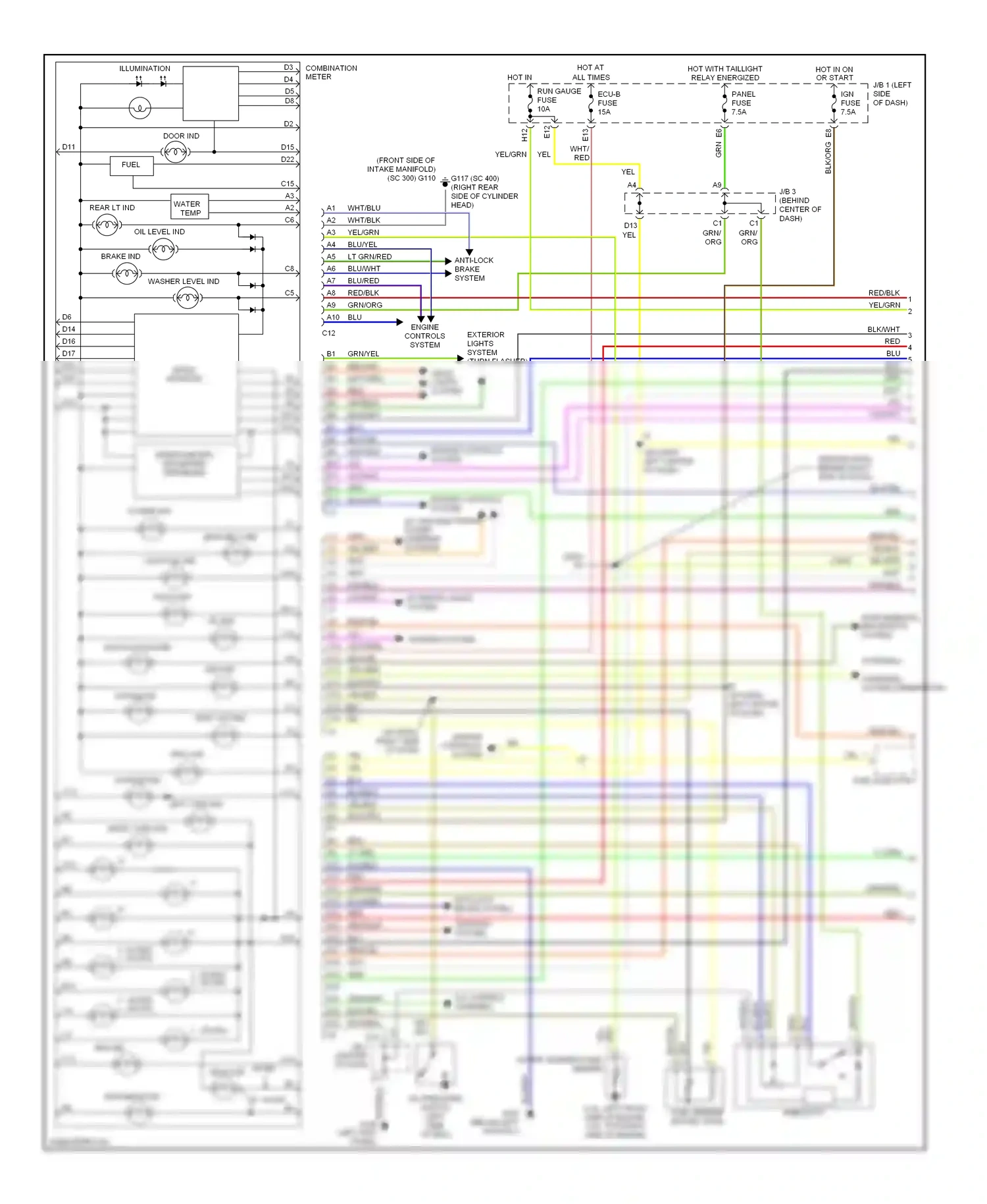 Lexus SC I (1991-2001) warning system wiring diagram  (1 of 1)
