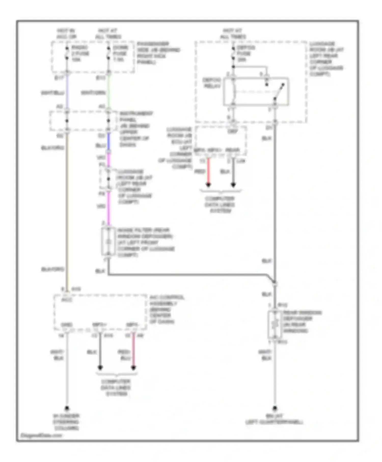 SC Lexus II facelift (2005-2010): Rear defogger circuit