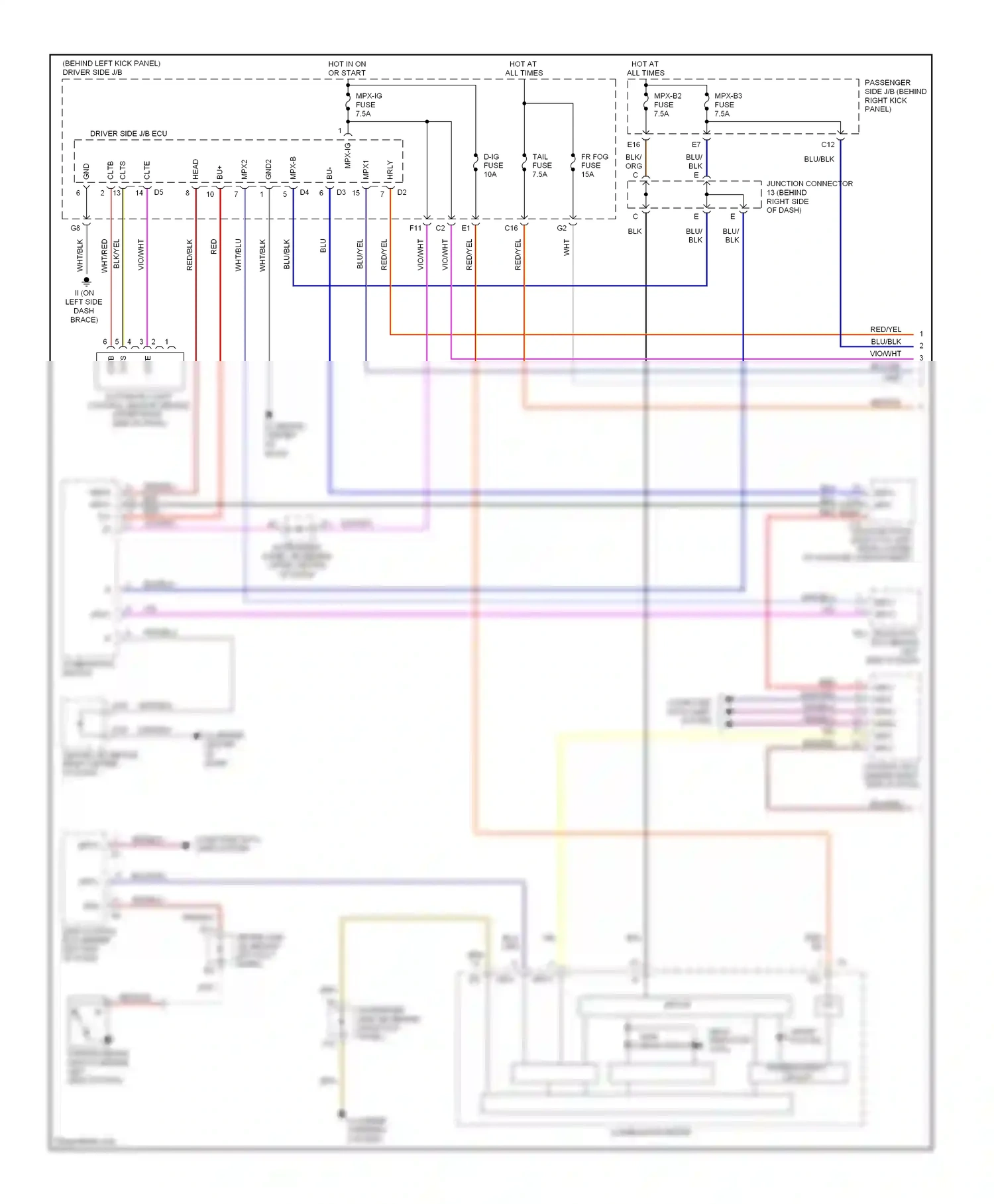 Lexus SC II facelift (2005-2010) automatic light control sensor (behind upper right side of dash) wiring diagram  (1 of 1)