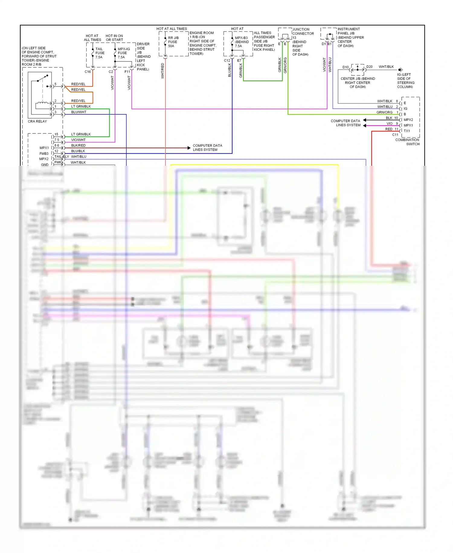 Lexus SC II facelift (2005-2010) combination switch wiring diagram  (4 of 12)
