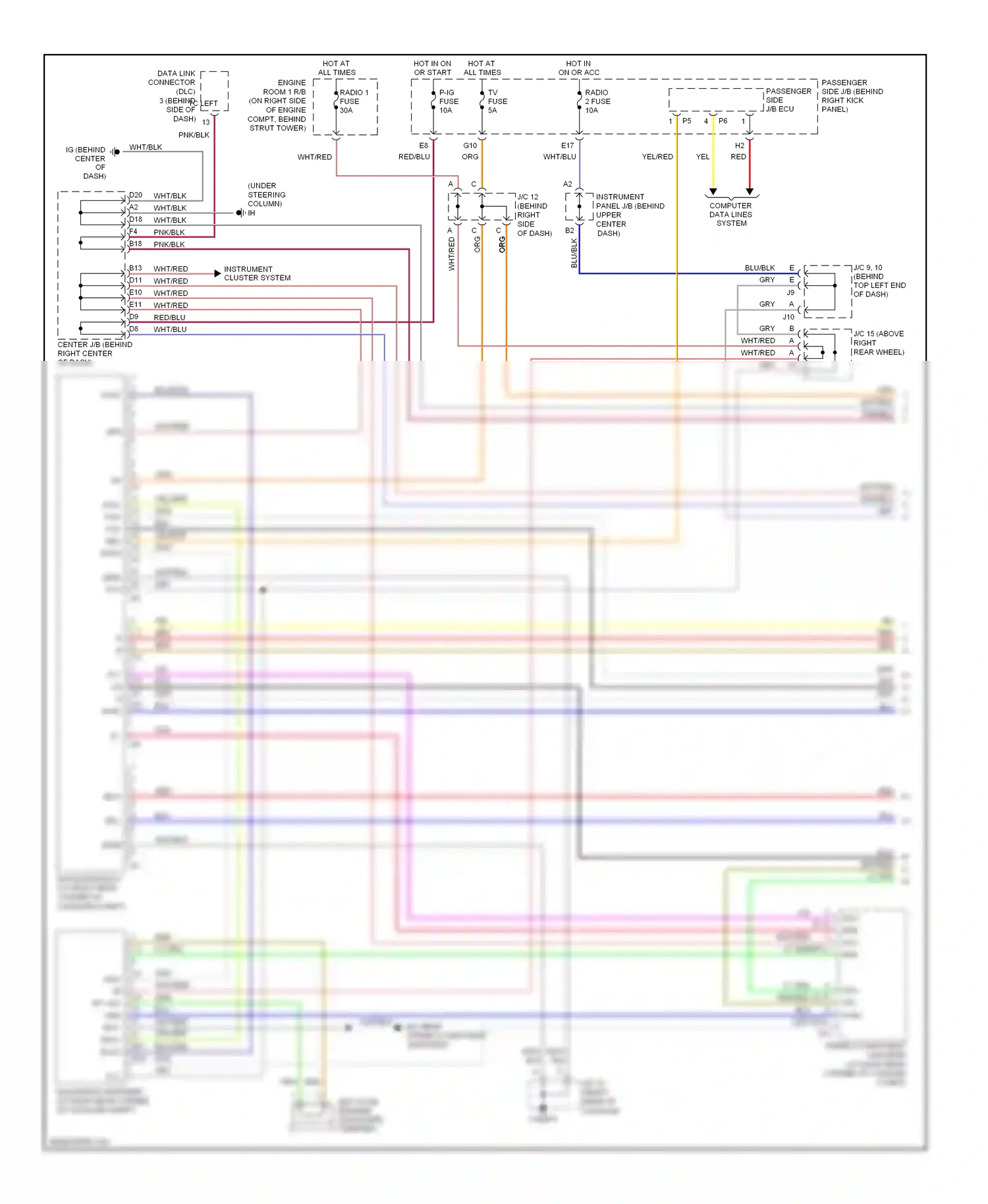 Lexus SC II facelift (2005-2010) dash) wiring diagram  (1 of 1)