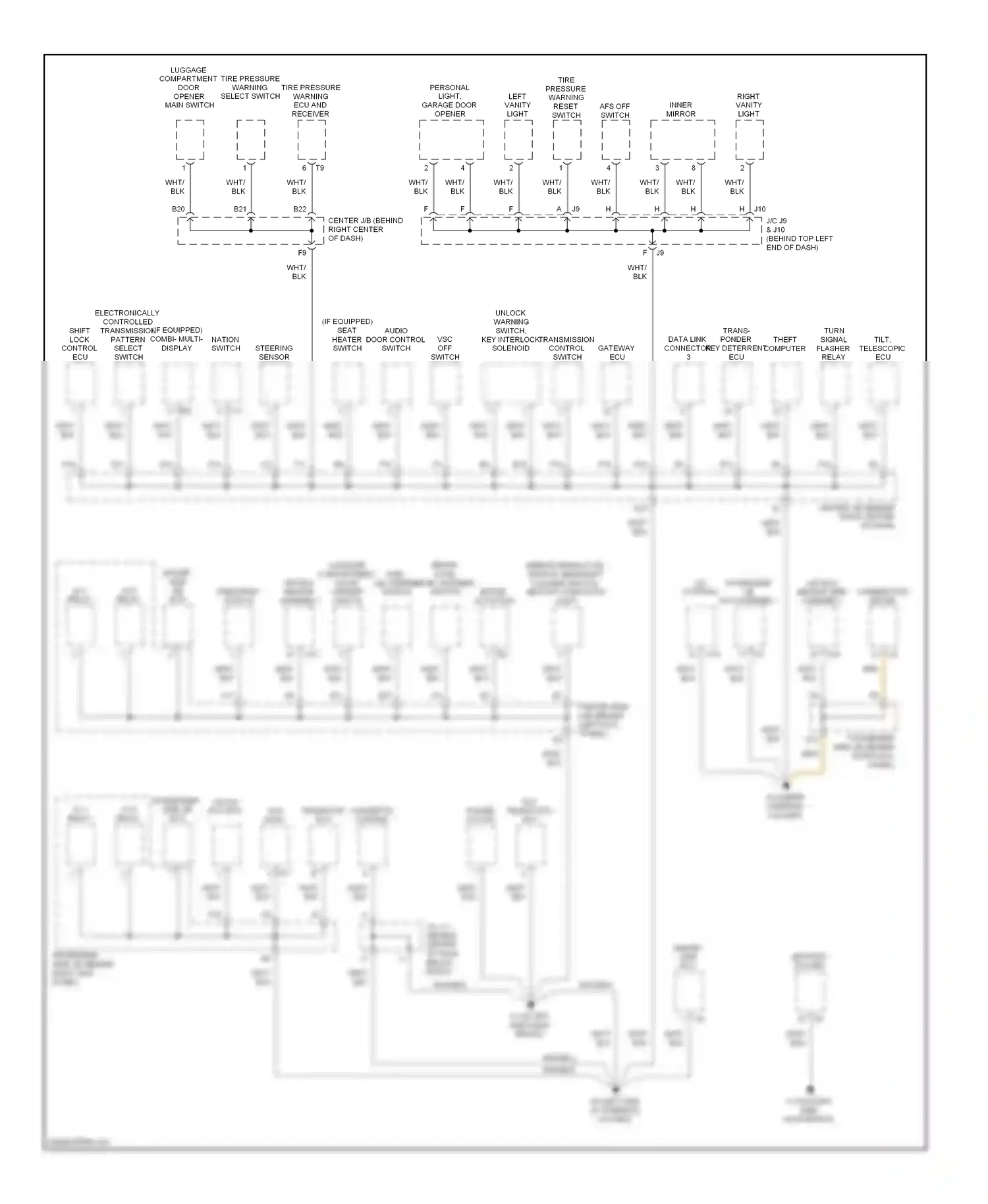 Lexus SC II facelift (2005-2010) electronically controlled transmission pattern select switch wiring diagram  (1 of 2)