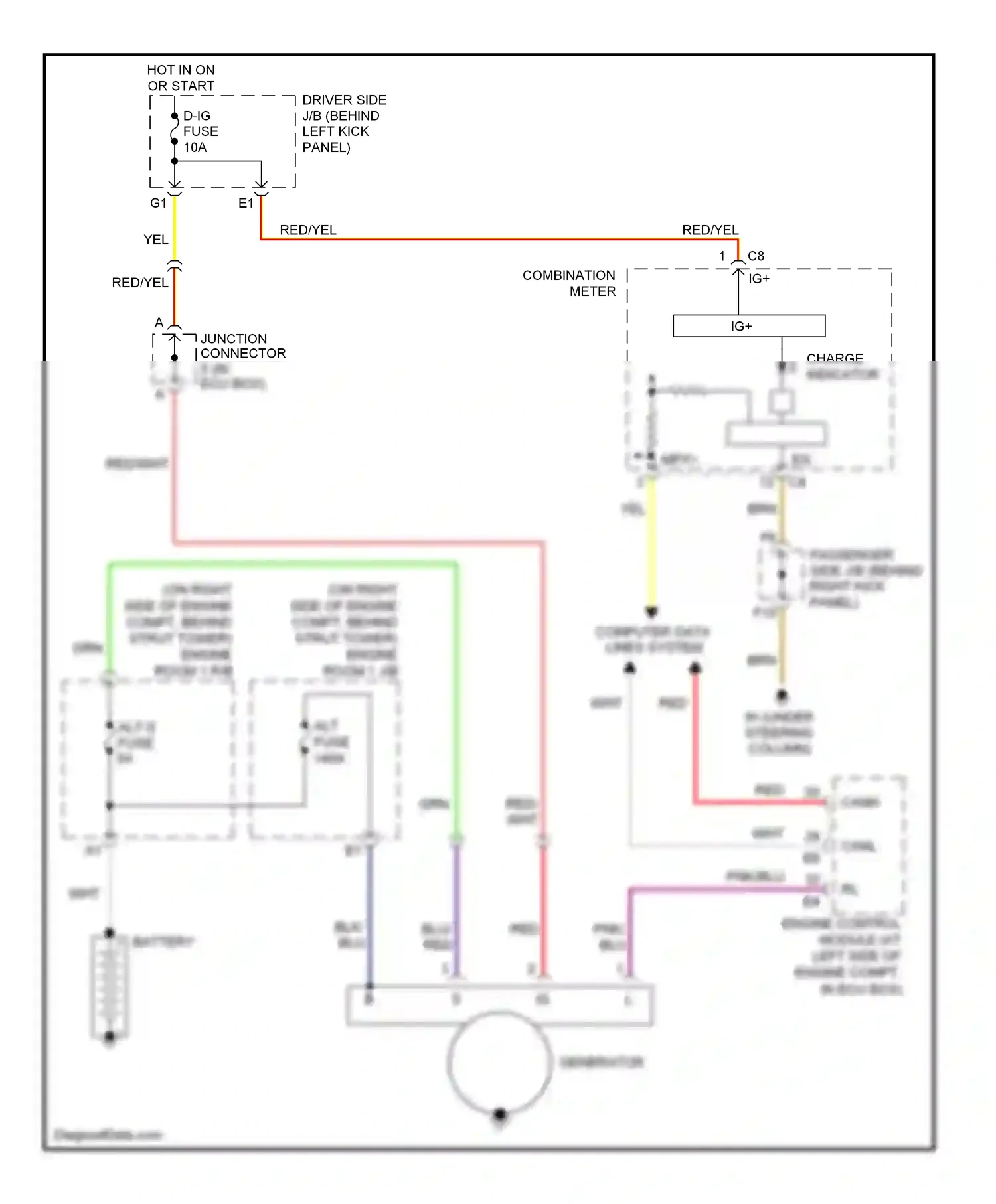 Lexus SC II facelift (2005-2010) engine control module (at left side of engine compt, in ecu box) wiring diagram  (3 of 8)