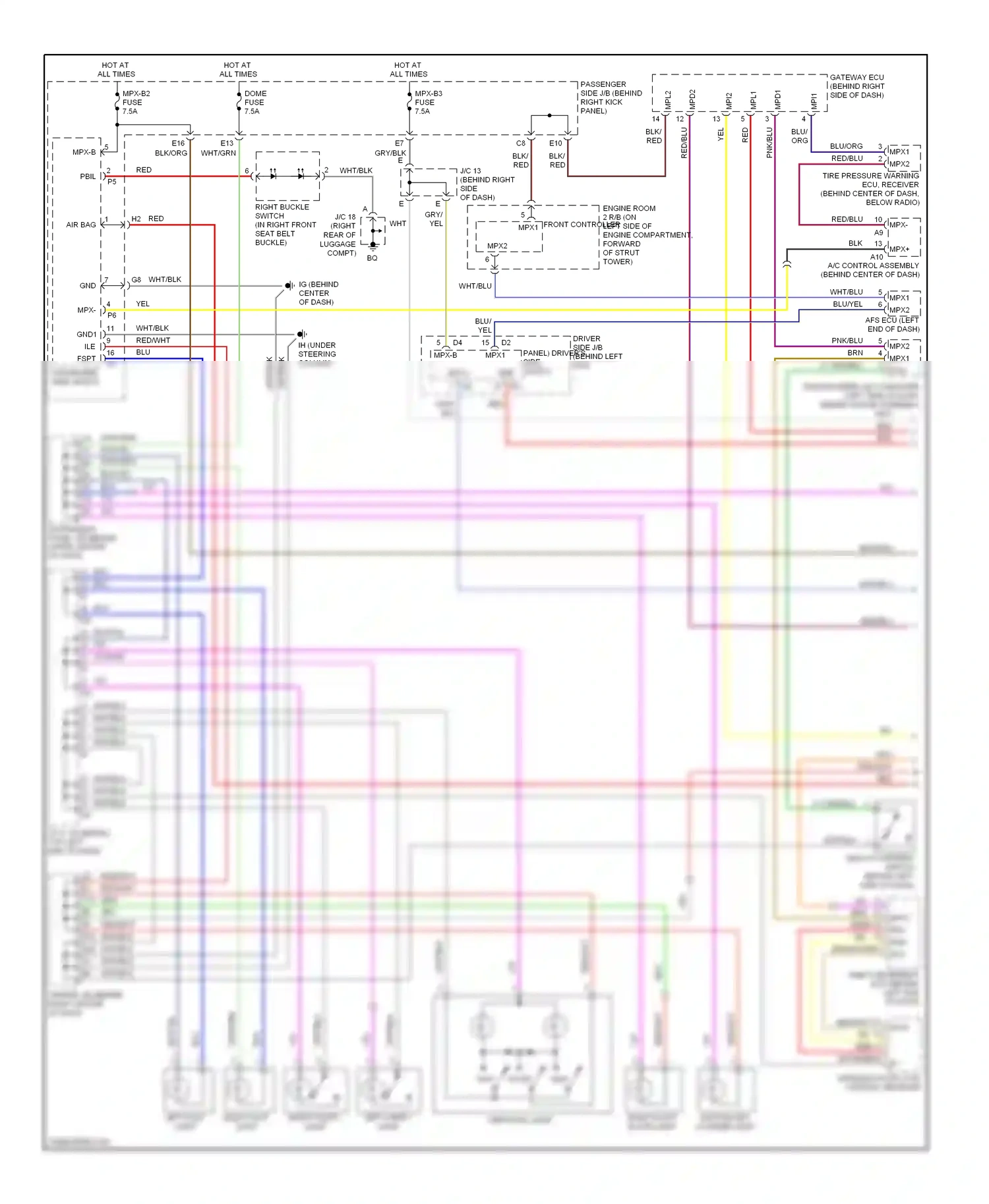 Lexus SC II facelift (2005-2010) front controller wiring diagram  (3 of 13)