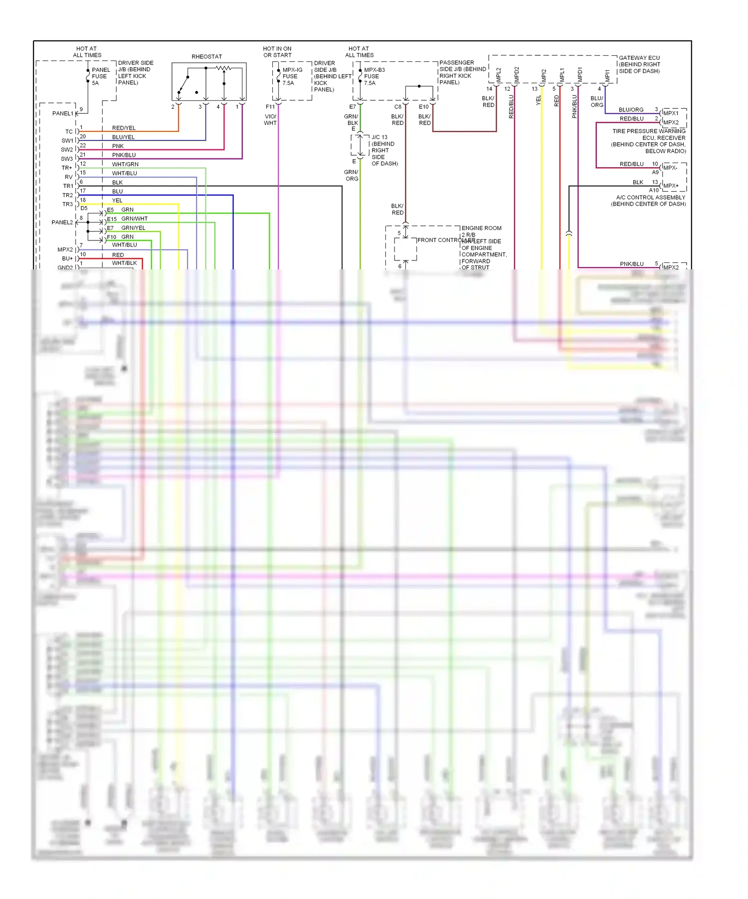 Lexus SC II facelift (2005-2010) front controller wiring diagram  (10 of 13)