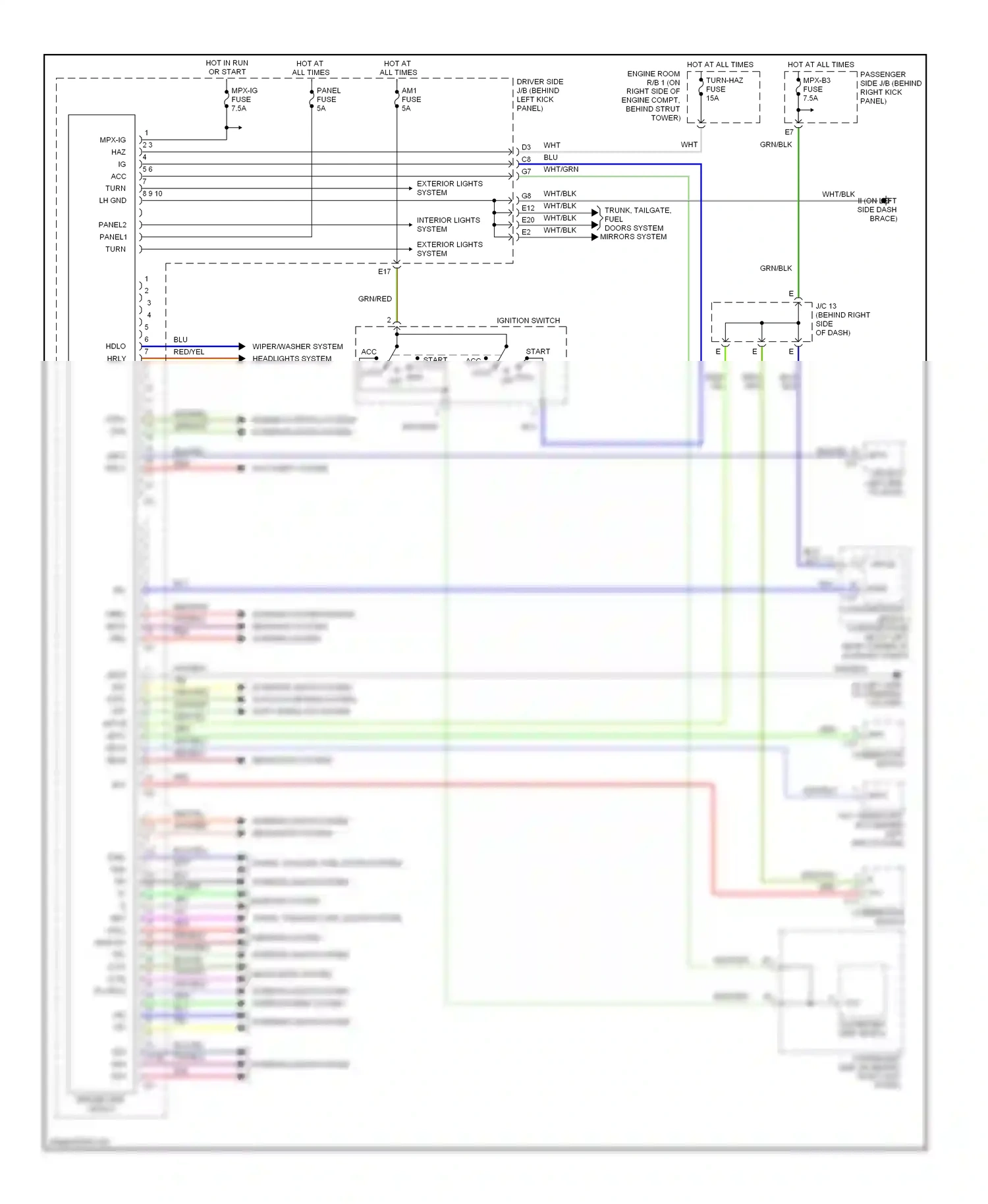 Lexus SC II facelift (2005-2010) ignition switch wiring diagram  (1 of 5)