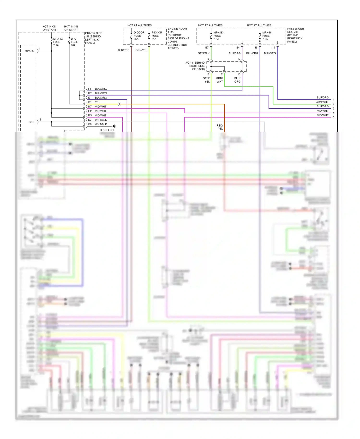 Lexus SC II facelift (2005-2010) remote control mirror switch wiring diagram  (2 of 2)