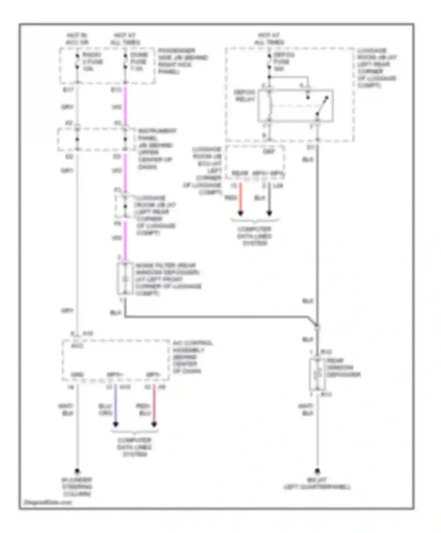 SC Lexus II (2001-2005): Rear defogger circuit