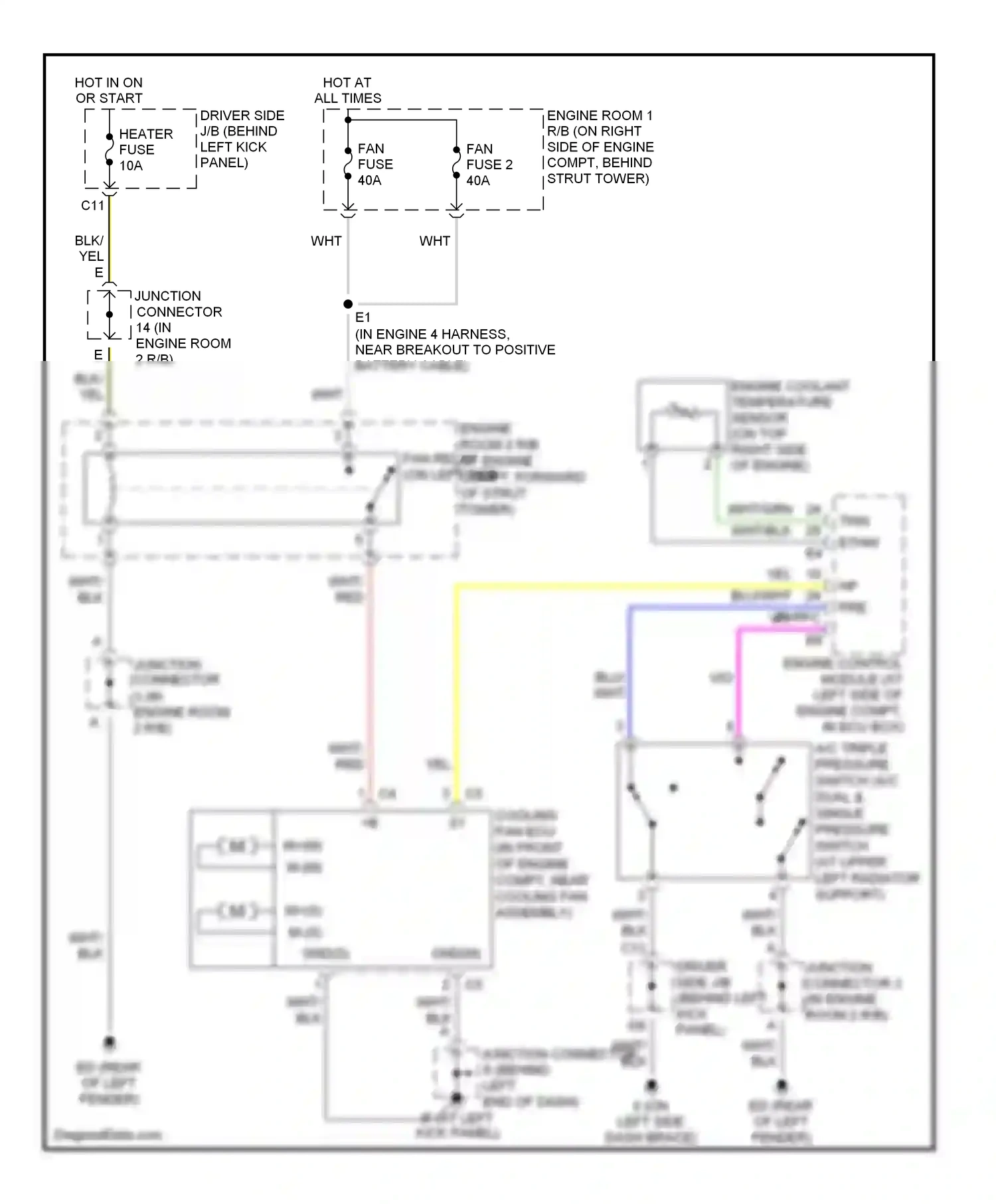 Lexus SC II (2001-2005) engine control module (at left side of engine compt, in ecu box) wiring diagram  (4 of 11)