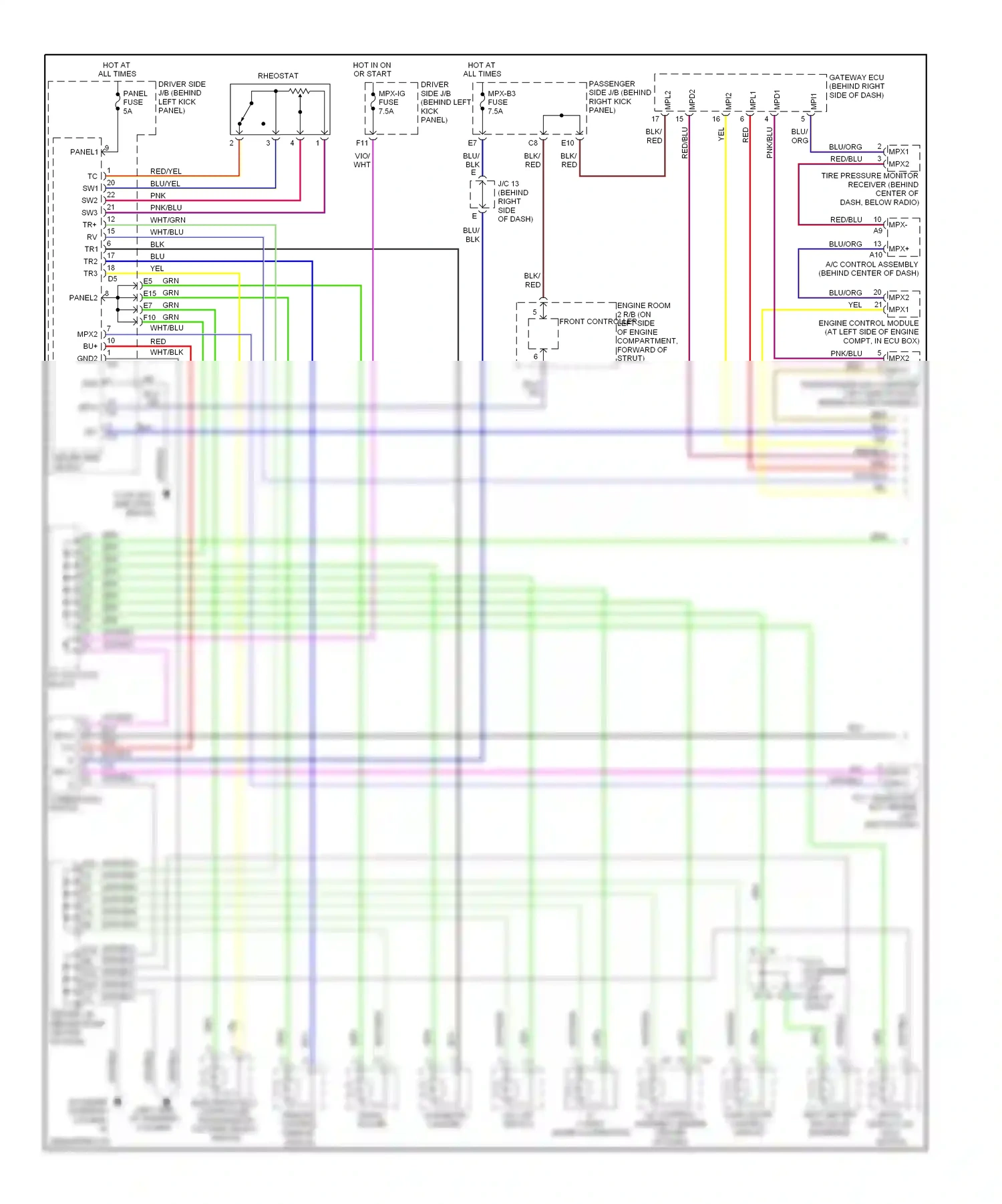 Lexus SC II (2001-2005) engine control module (at left side of engine compt, in ecu box) wiring diagram  (9 of 11)