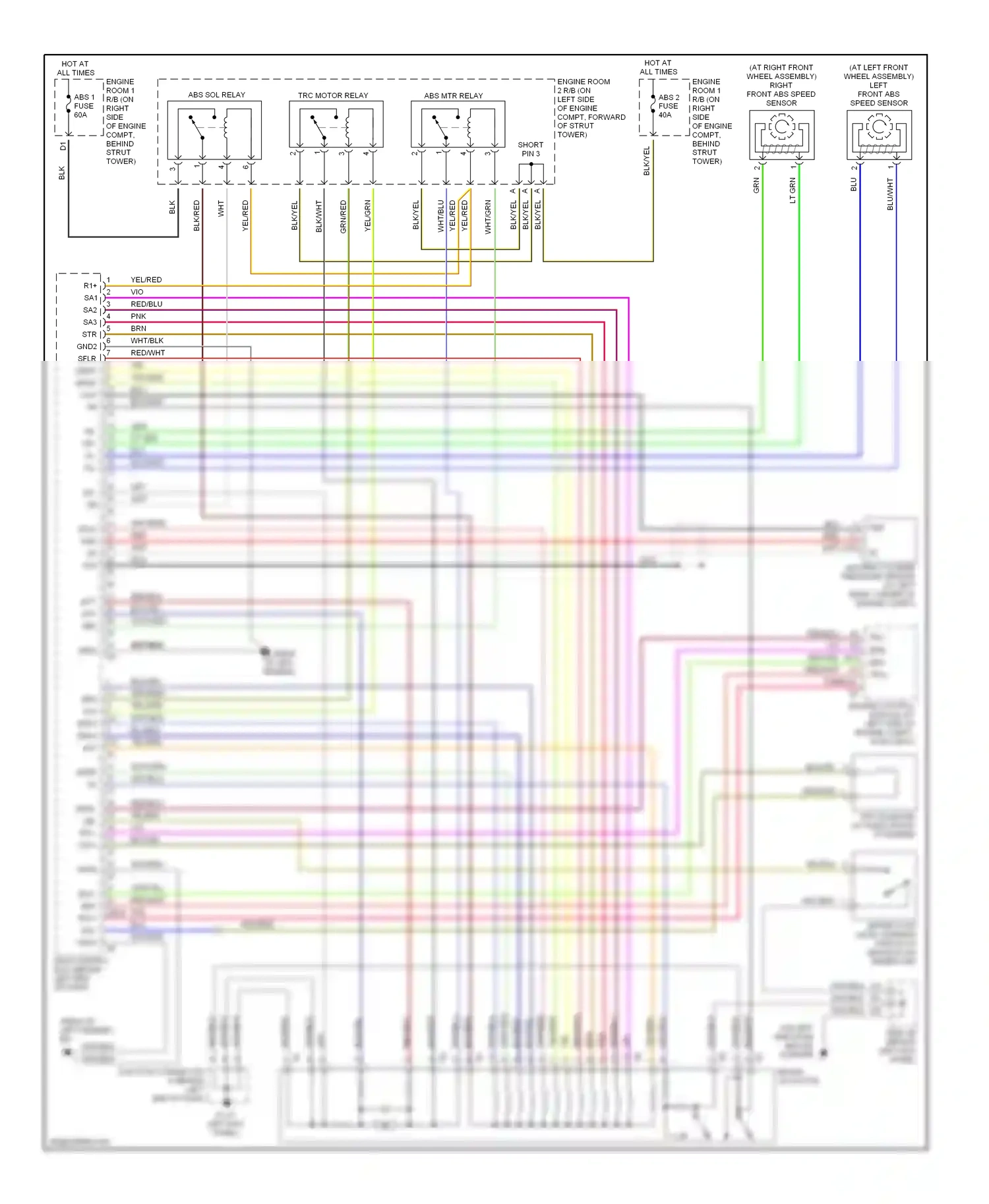 Lexus SC II (2001-2005) engine control module (at left side of engine compt, in ecu box) wiring diagram  (1 of 11)