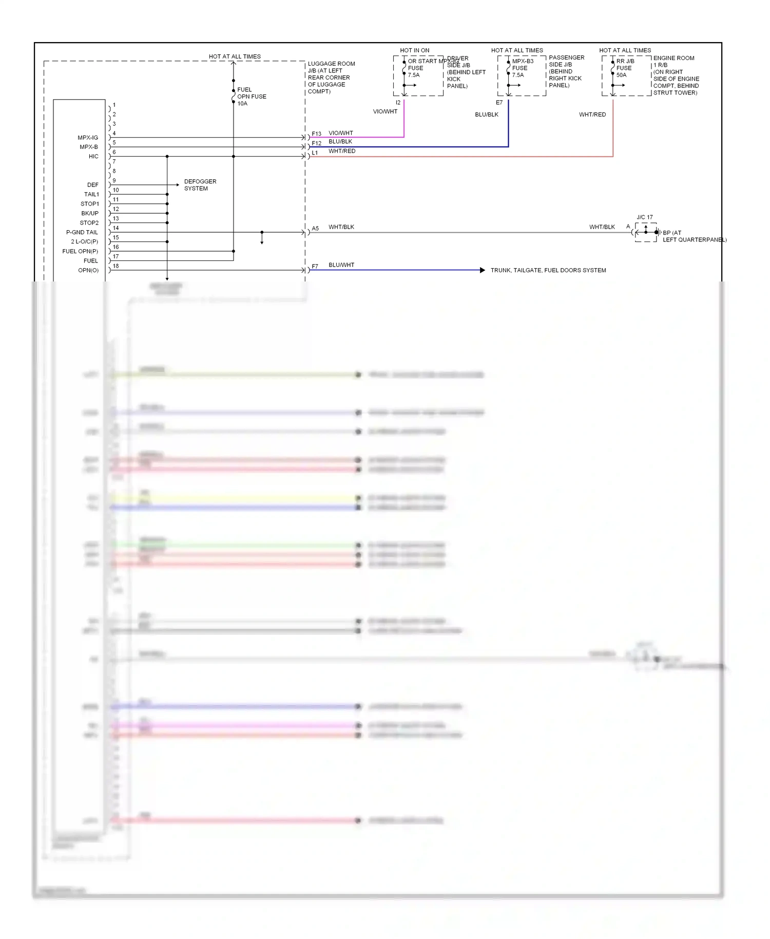 Lexus SC II (2001-2005) exterior lights system computer data lines system wiring diagram  (1 of 1)
