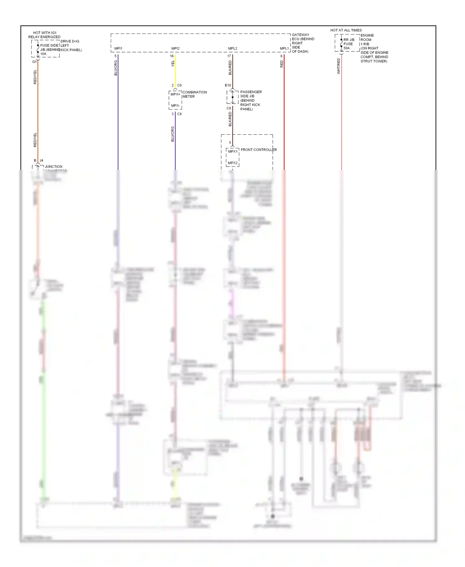Lexus SC II (2001-2005) front controller wiring diagram  (1 of 13)