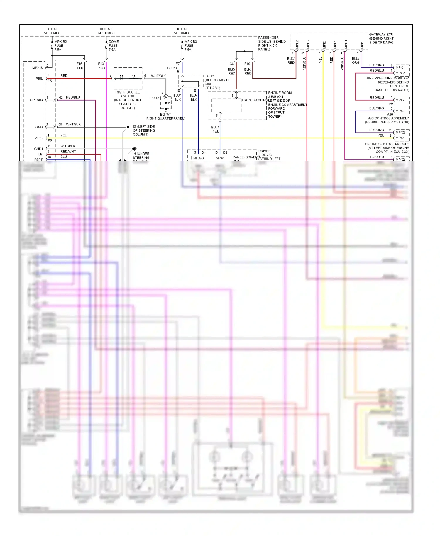 Lexus SC II (2001-2005) front controller wiring diagram  (2 of 13)