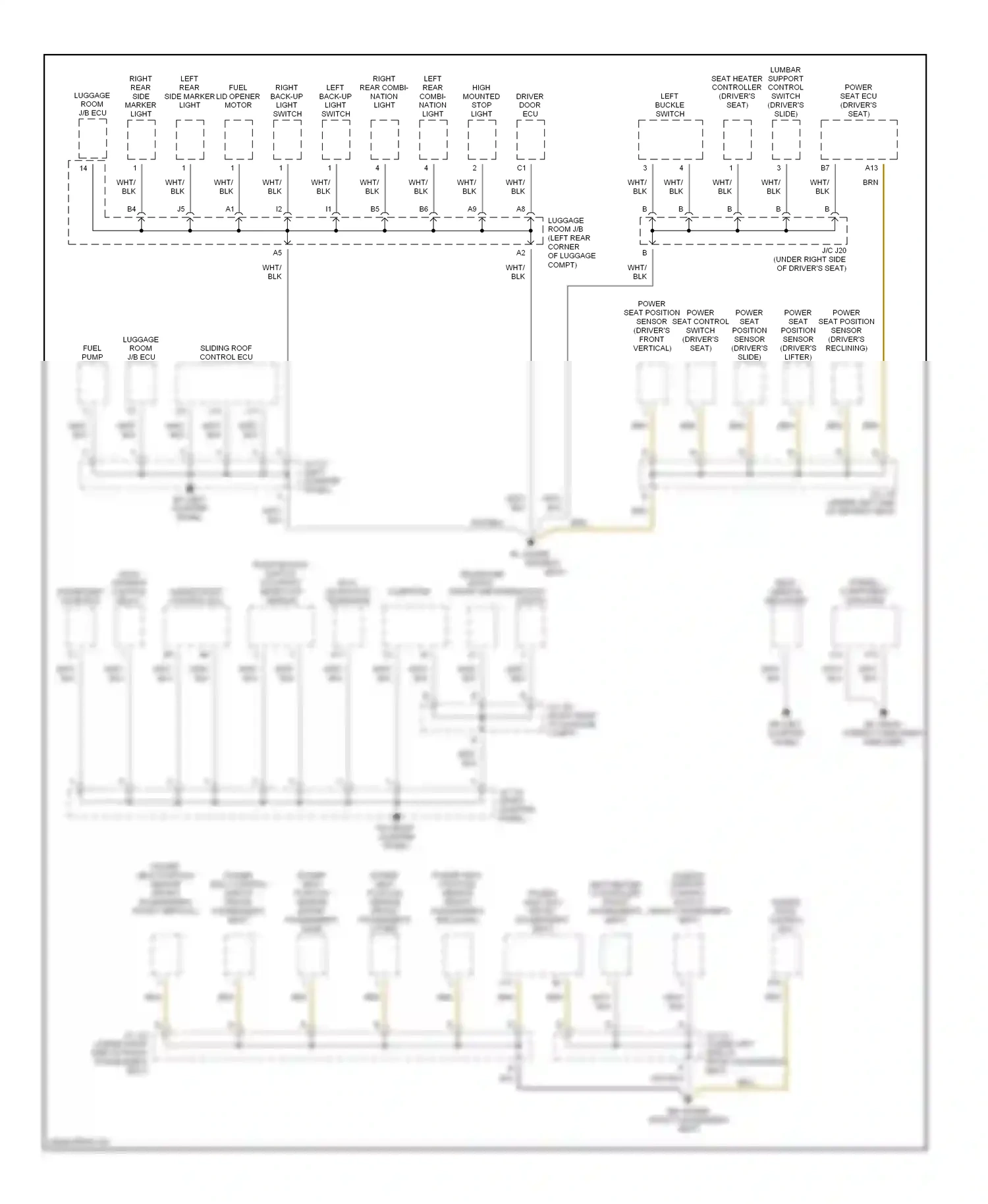 Lexus SC II (2001-2005) left back-up light switch wiring diagram  (1 of 1)