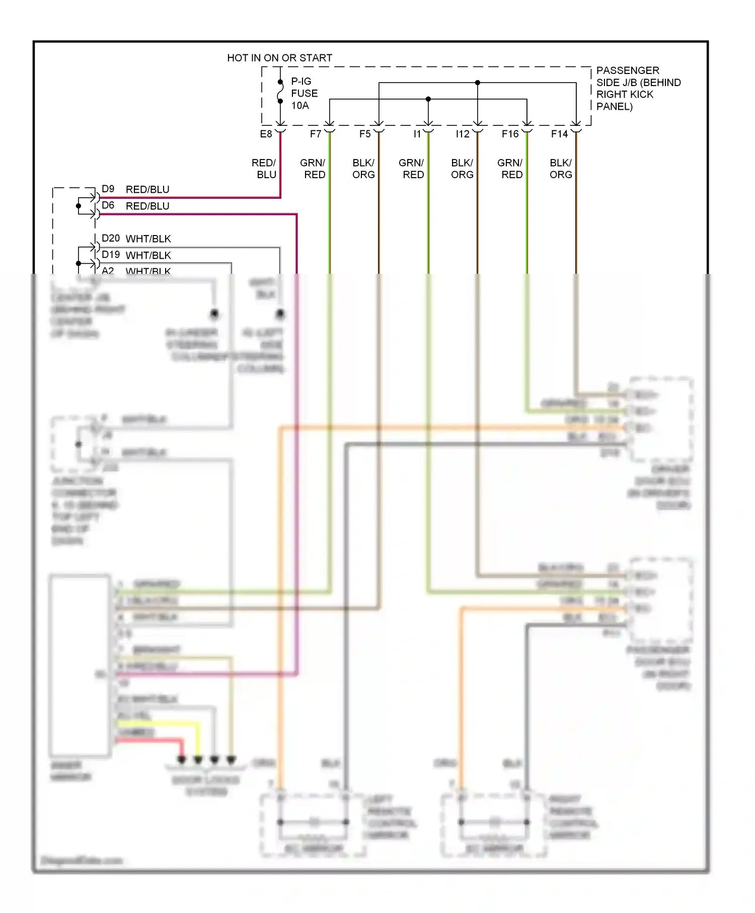 Lexus SC II (2001-2005) left remote control mirror wiring diagram  (1 of 3)