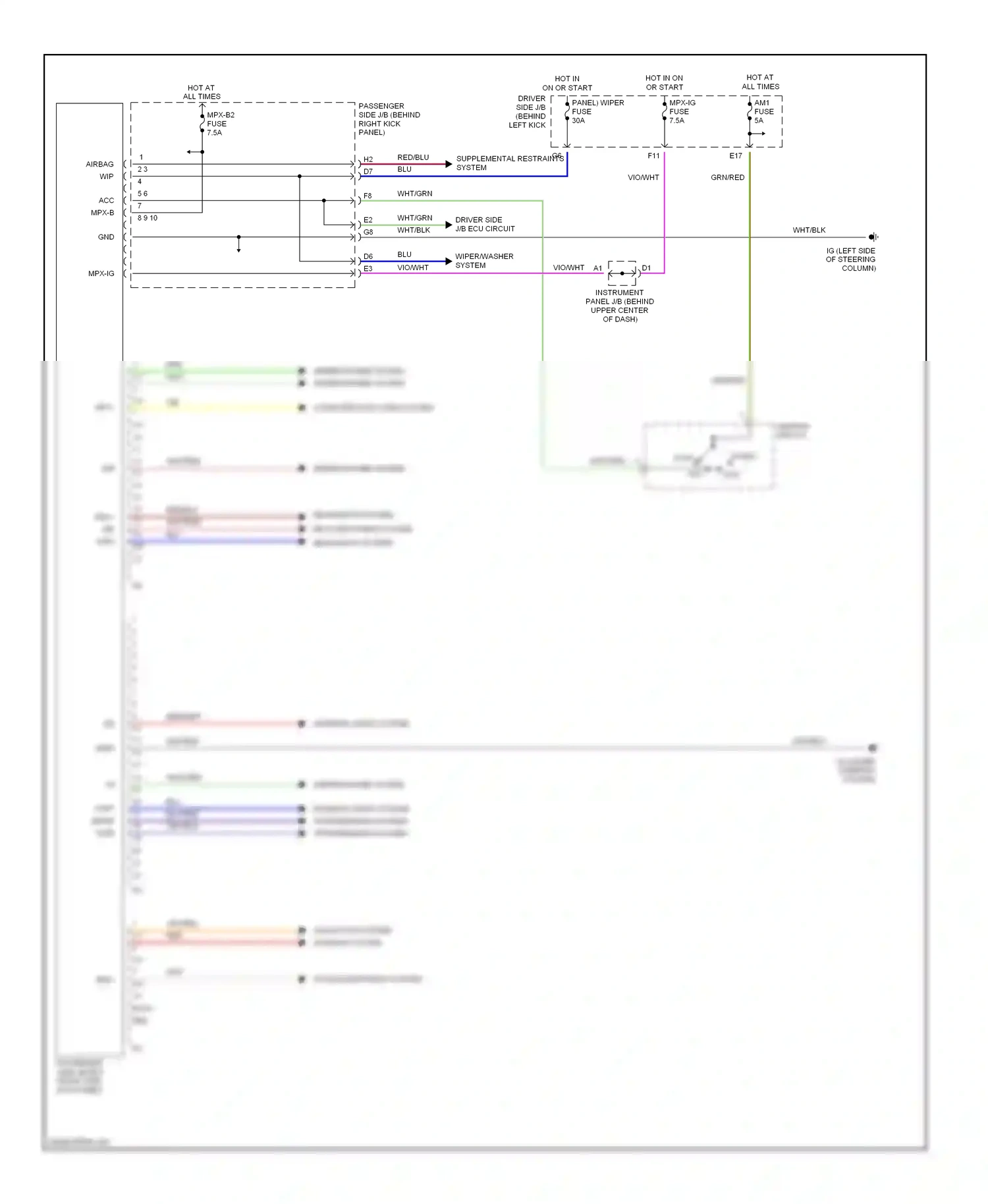 Lexus SC II (2001-2005) navigation system warning system wiring diagram  (1 of 1)