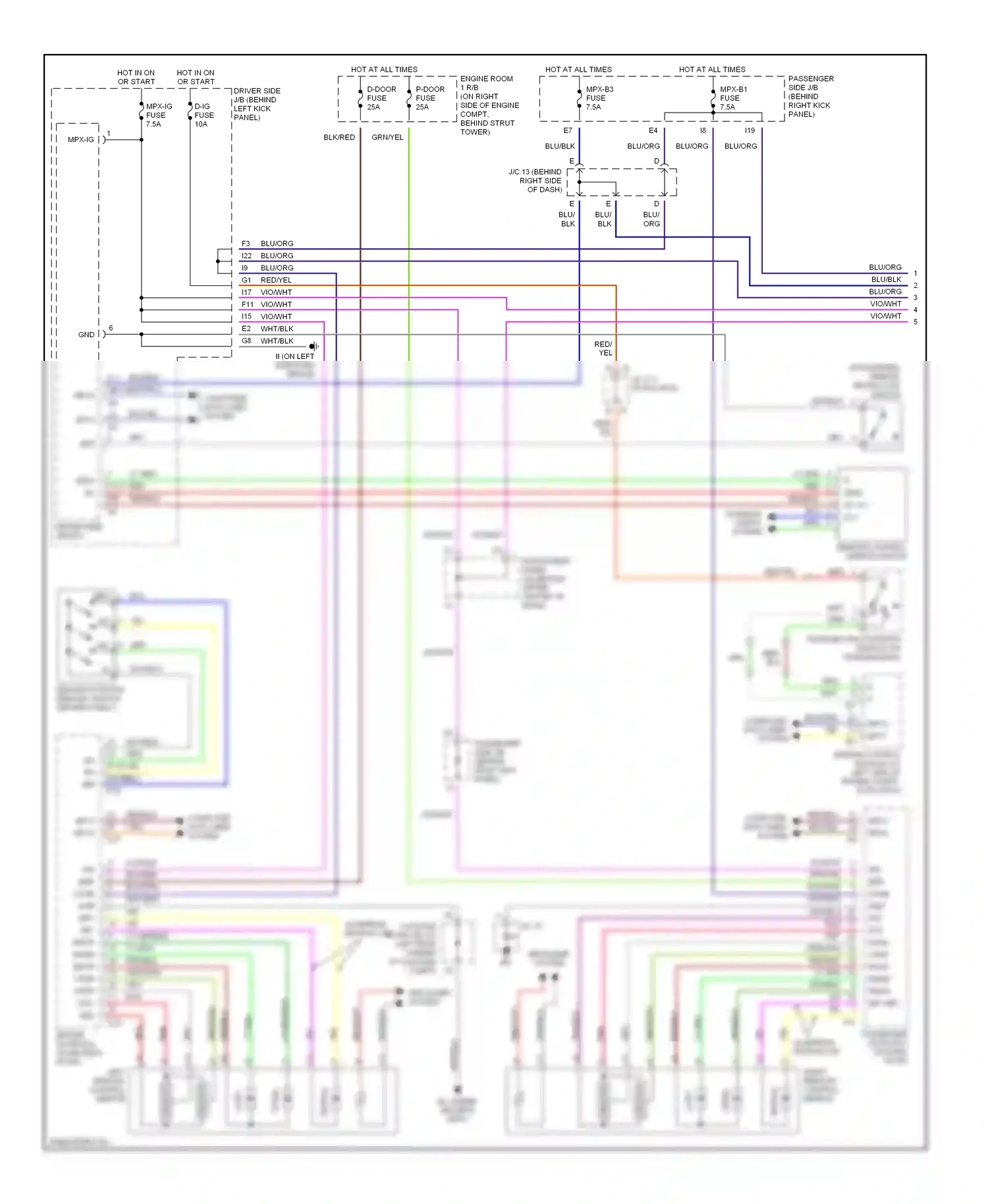 Lexus SC II (2001-2005) remote control mirror switch wiring diagram  (2 of 2)